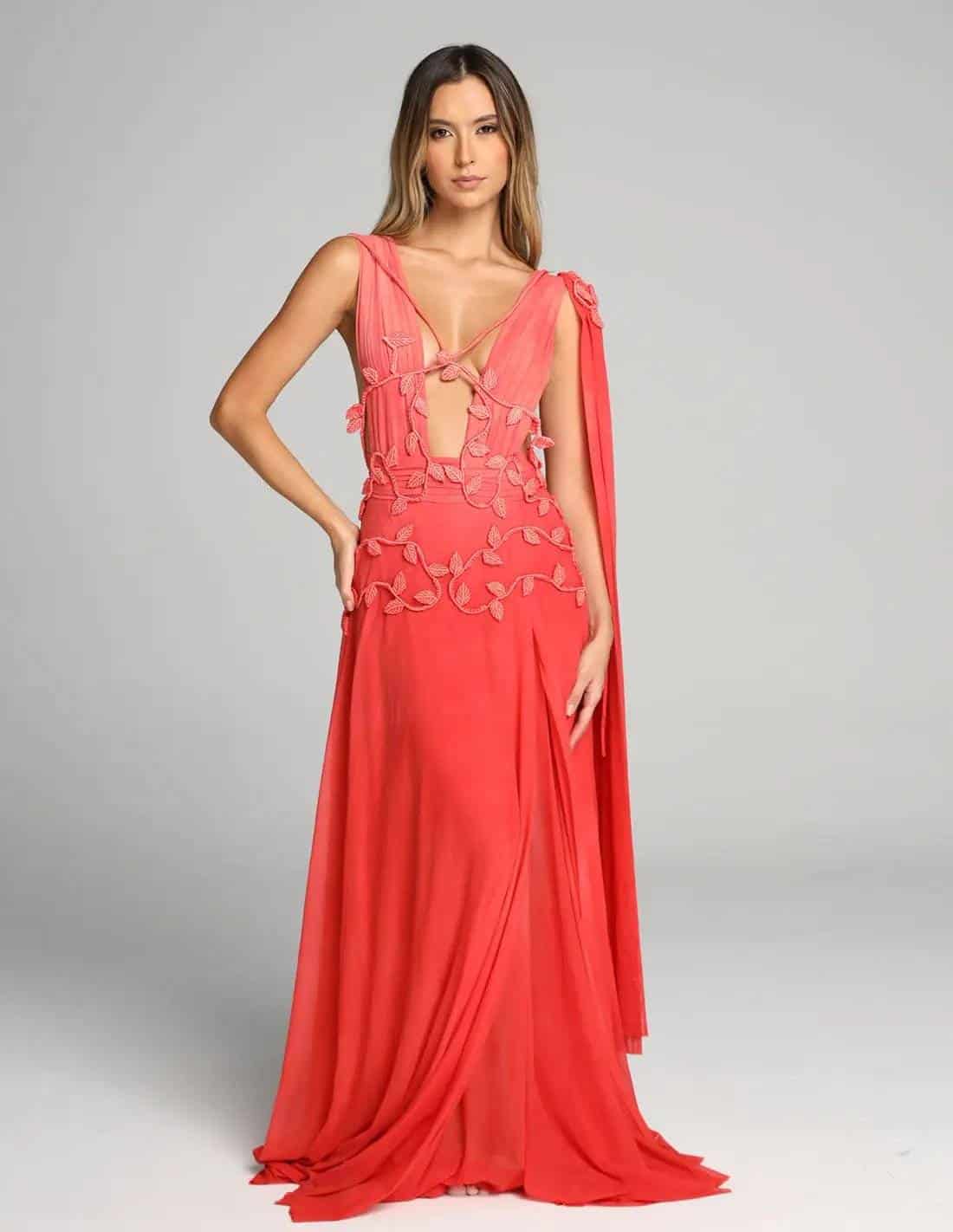 Vestido Copernico Salmon Flower - miniatura 1