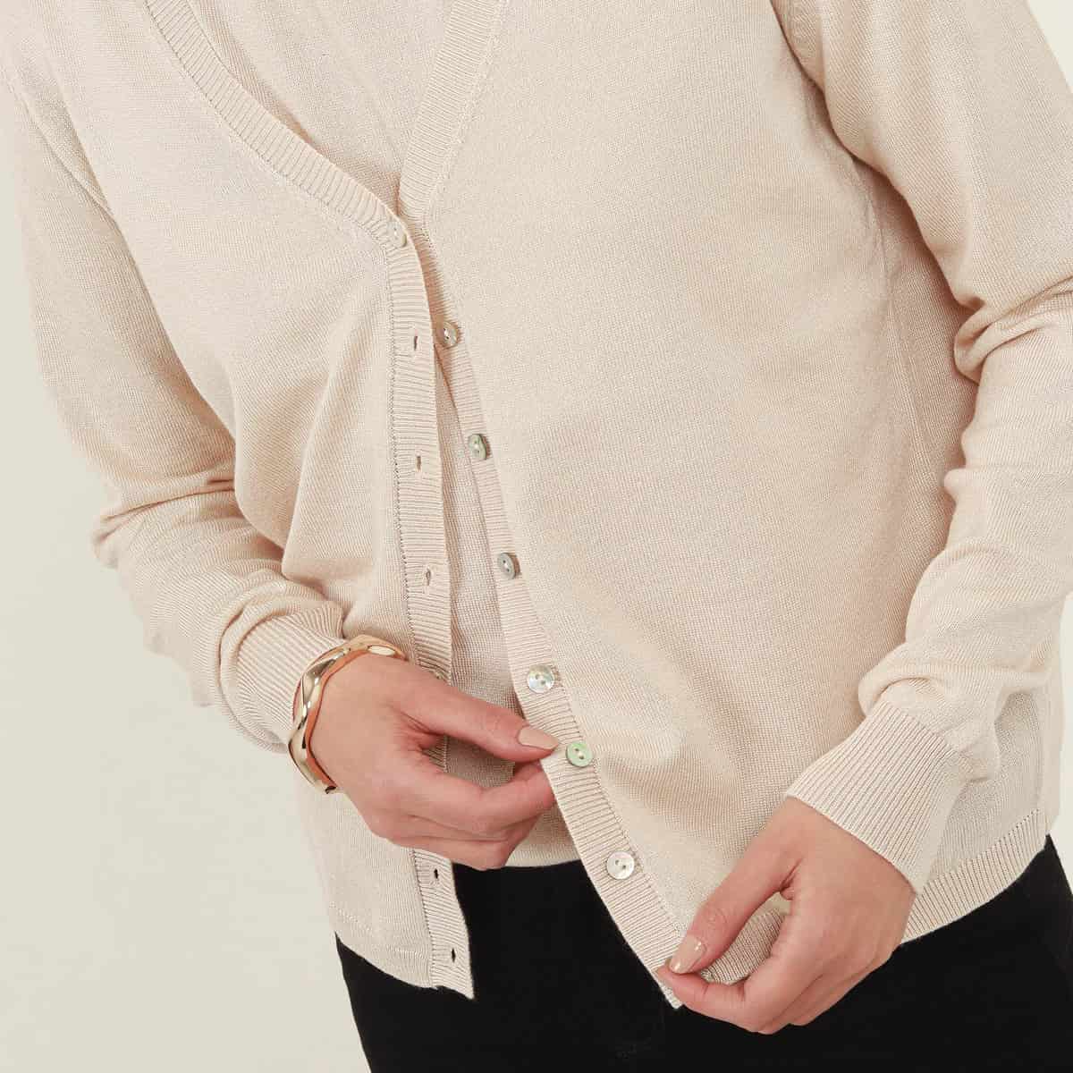 Sweater cardigan con botones manga larga - miniatura 12