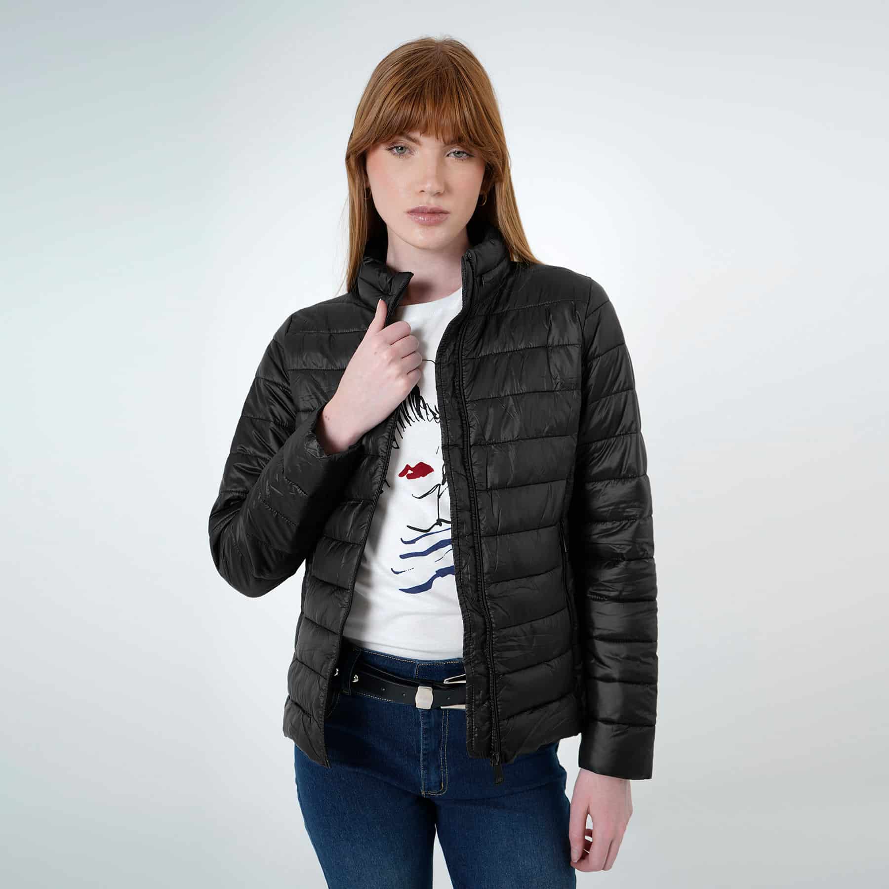 Chaqueta acolchada cuello alto con capucha interna - miniatura 30