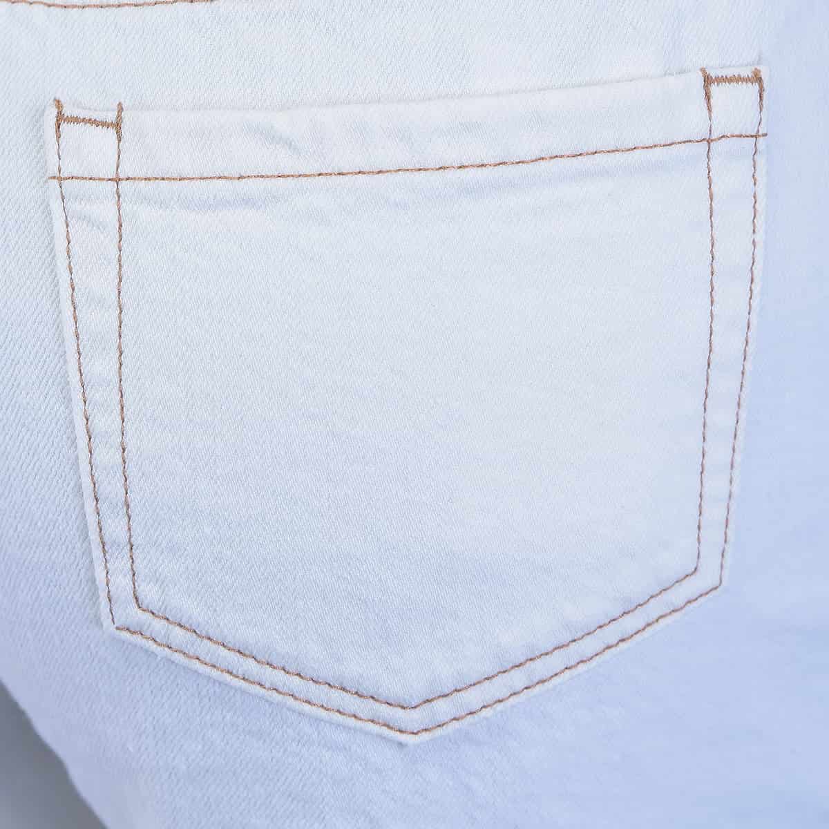 Short Blanco Denim Mujer - miniatura 6
