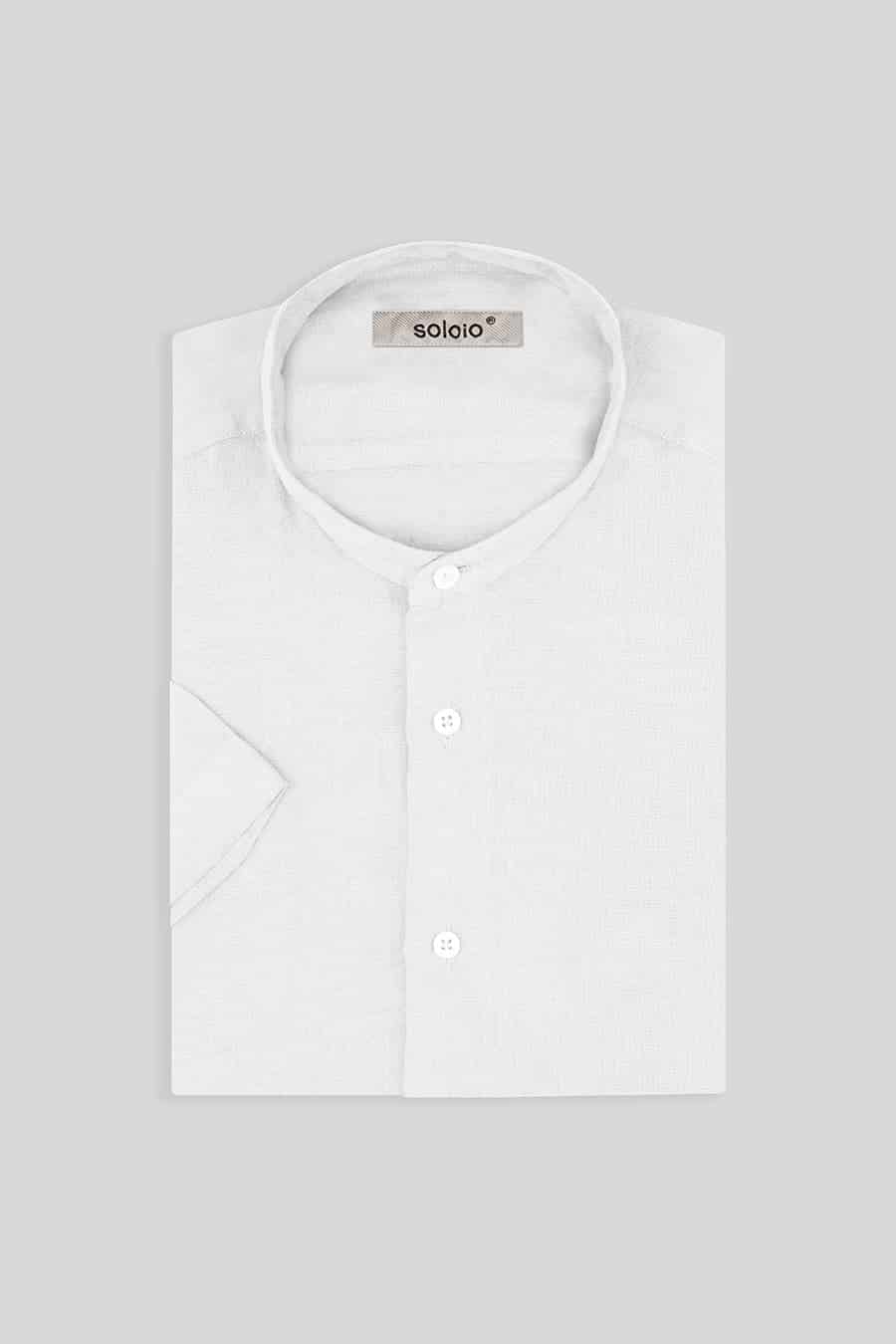men’s linen shirt mao white mc basic - miniatura 3
