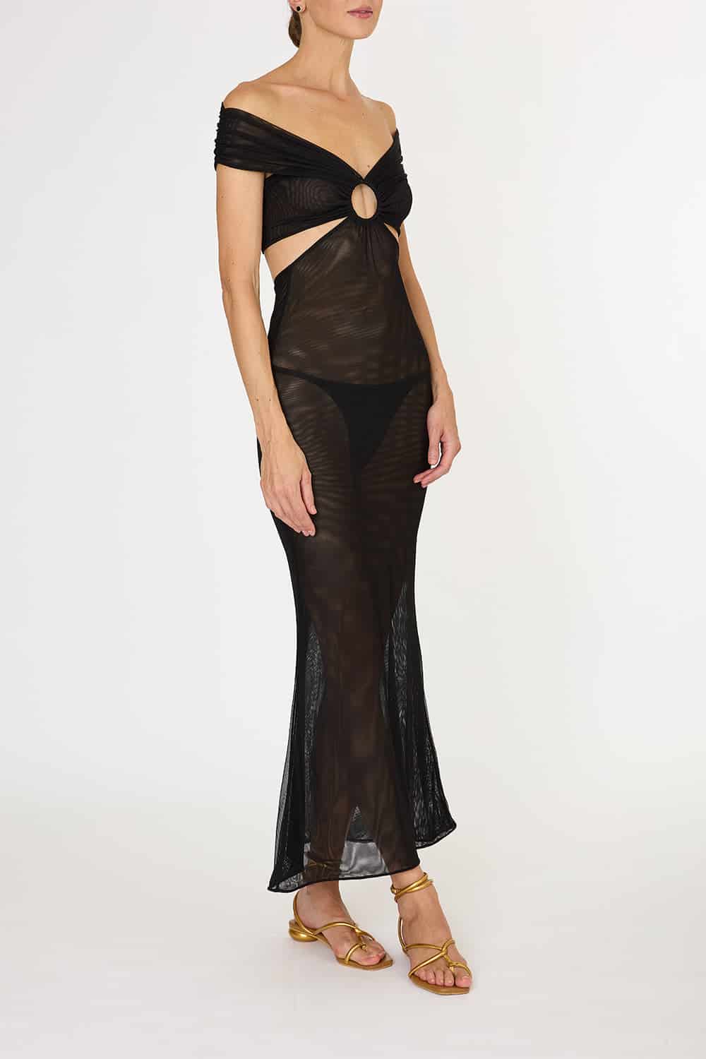 BLACK AMAIA LONG DRESS - miniatura 3