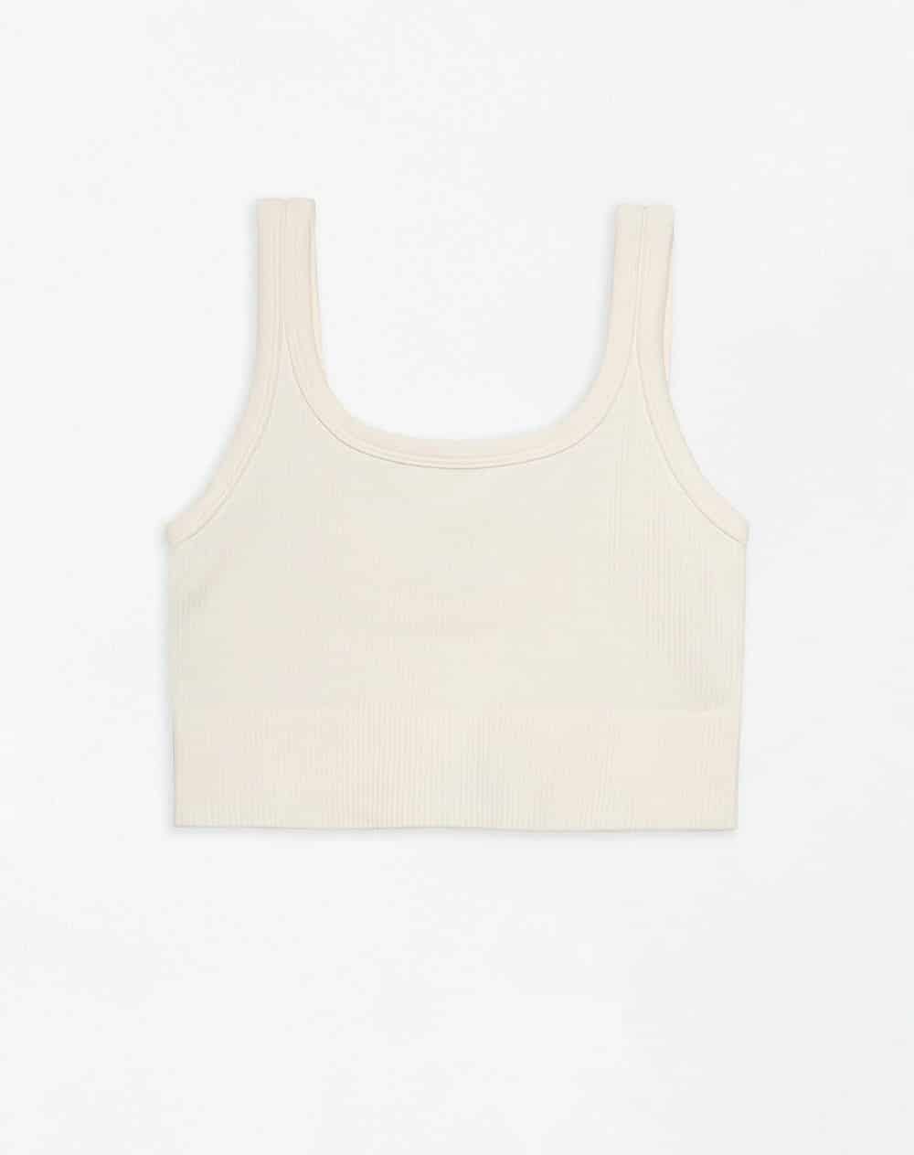 Crop top deportivo mujer seamless blanco - miniatura 5