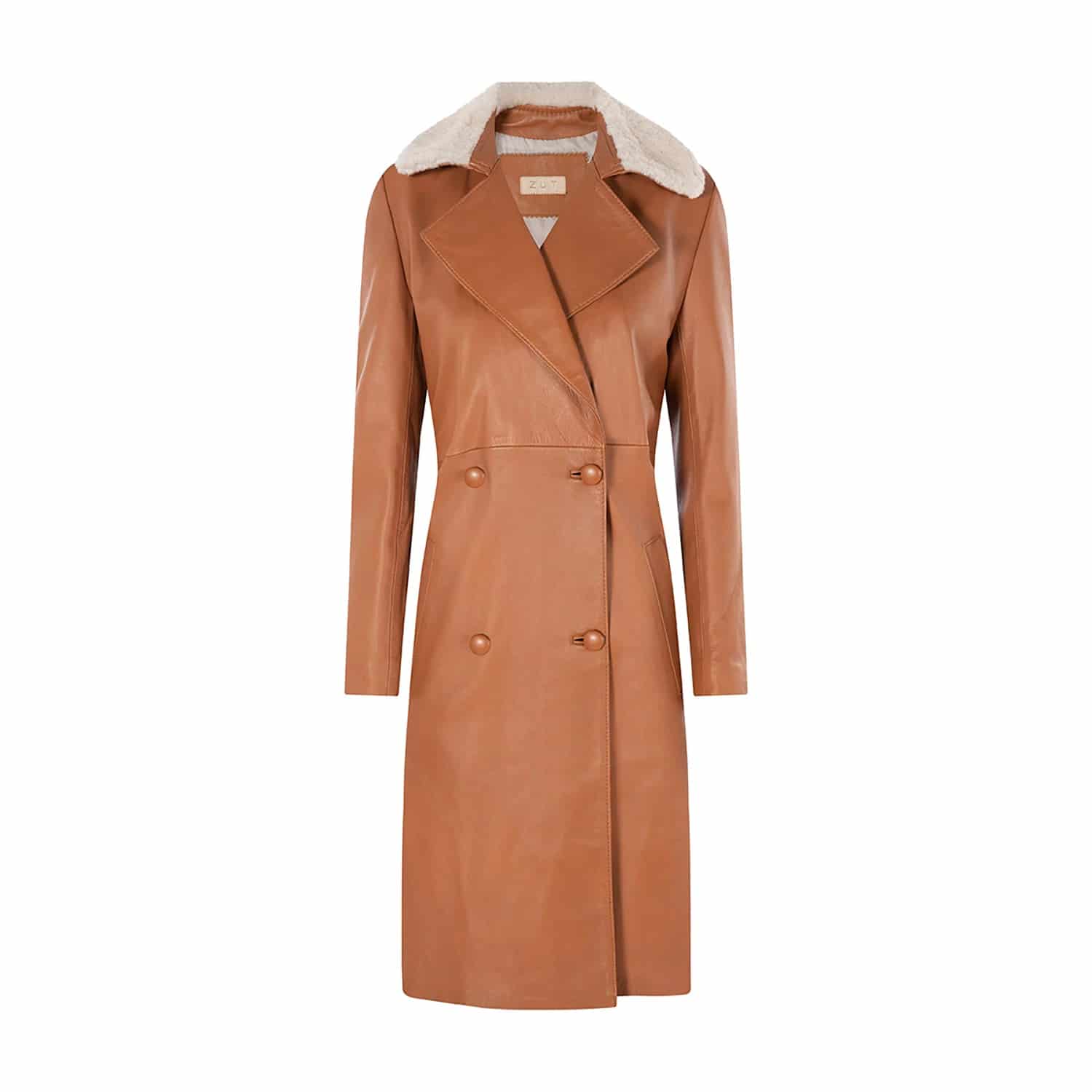 MIA MAXI SHEEPSKIN NECK TRENCH COAT - miniatura 1
