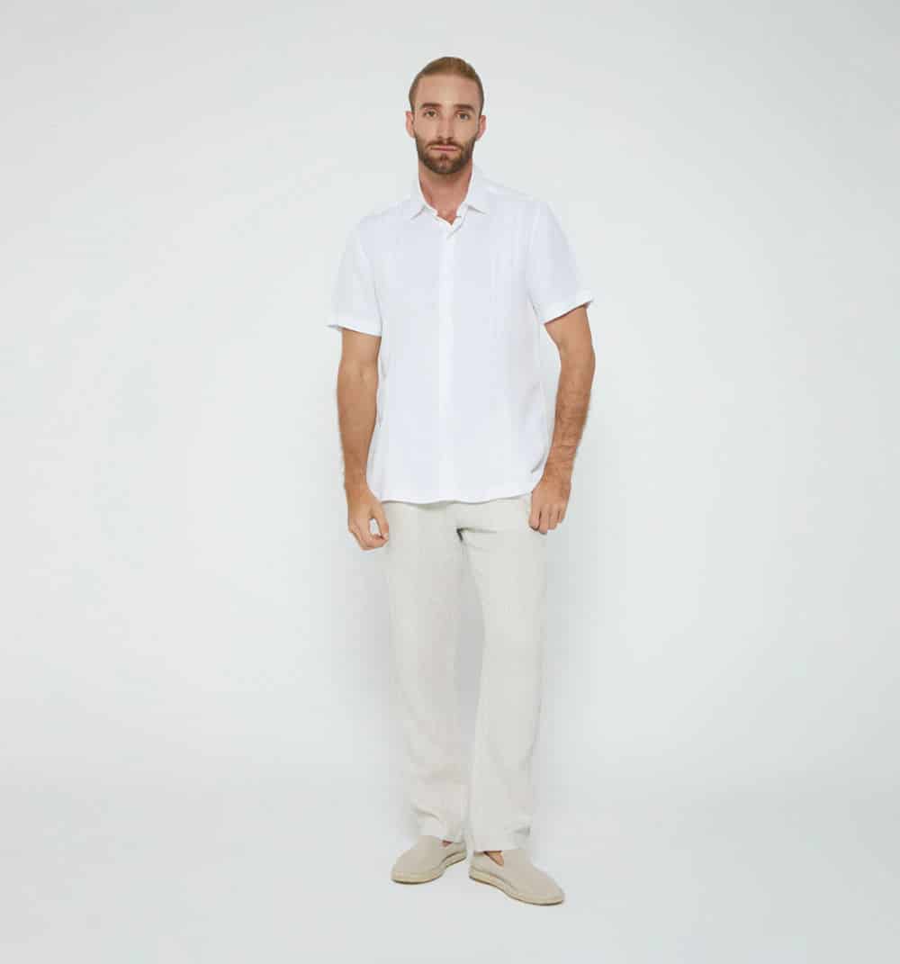 Camisa de lino guayabera para hombre m/c - miniatura 8