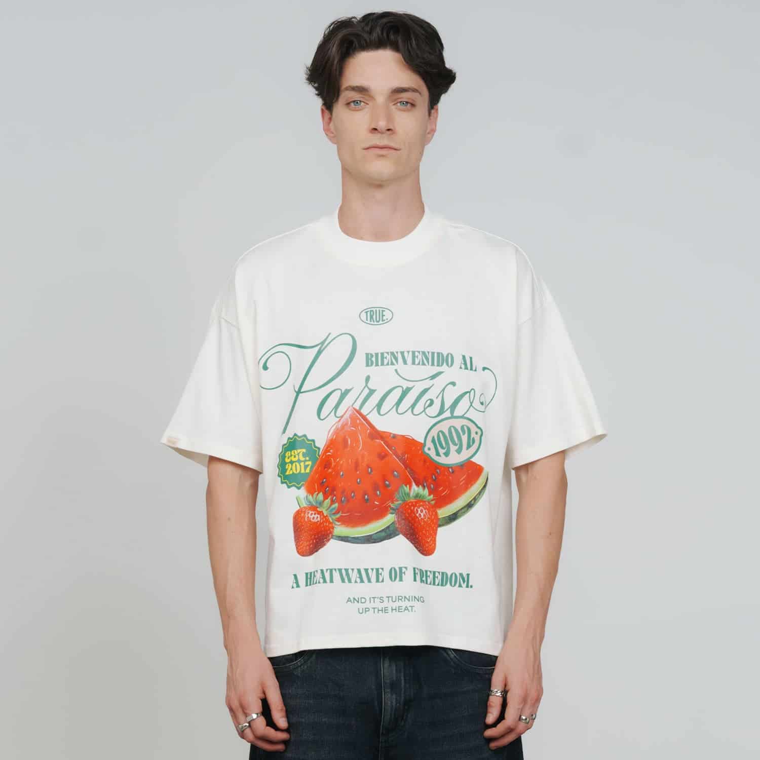 Paraíso Boxy Tee - Cream - miniatura 2