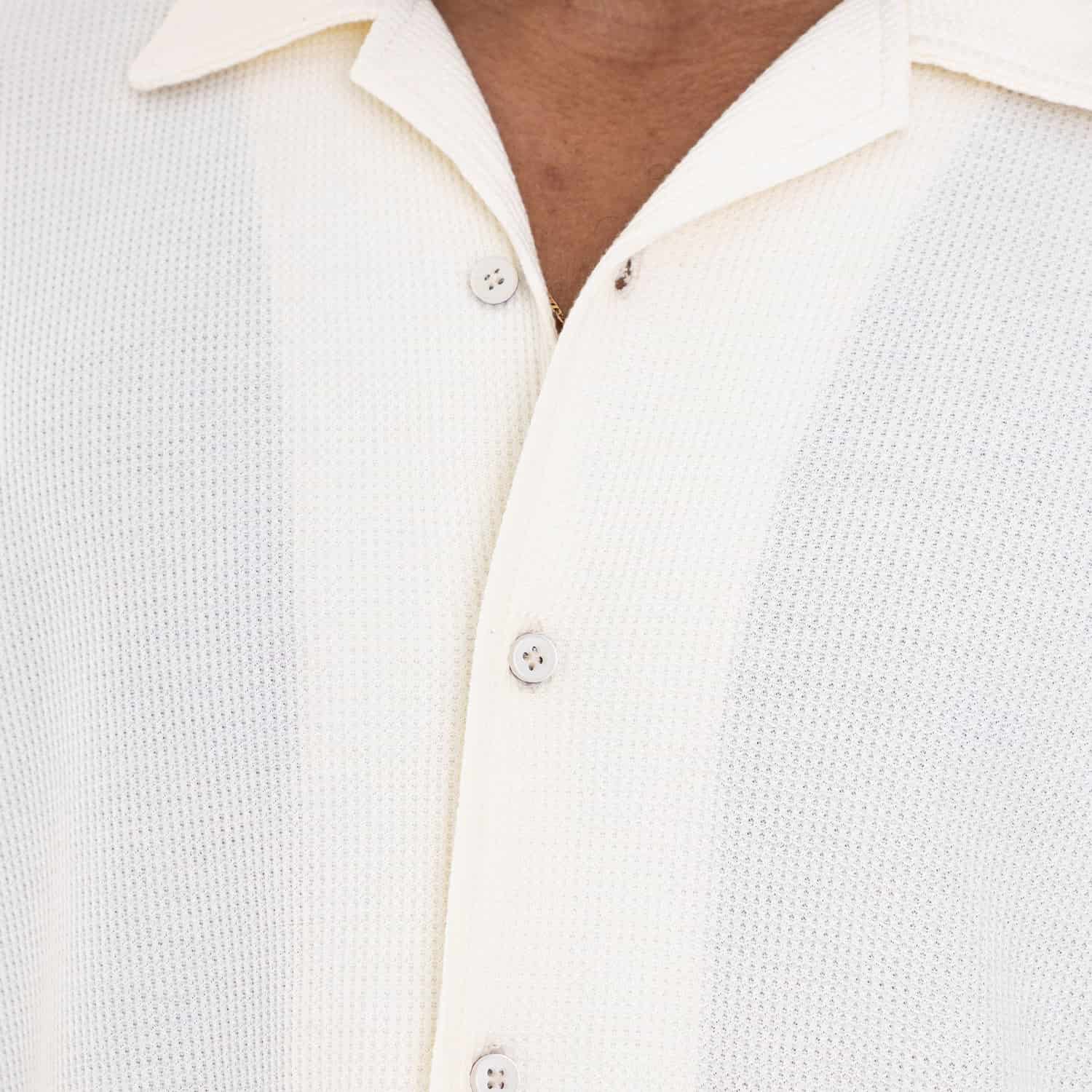 Relaxed Short Sleeve Shirt Ivory - miniatura 7
