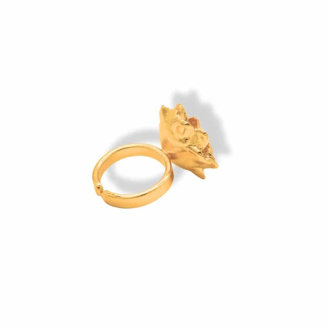 Anillo con flor de cactus grande - miniatura 7