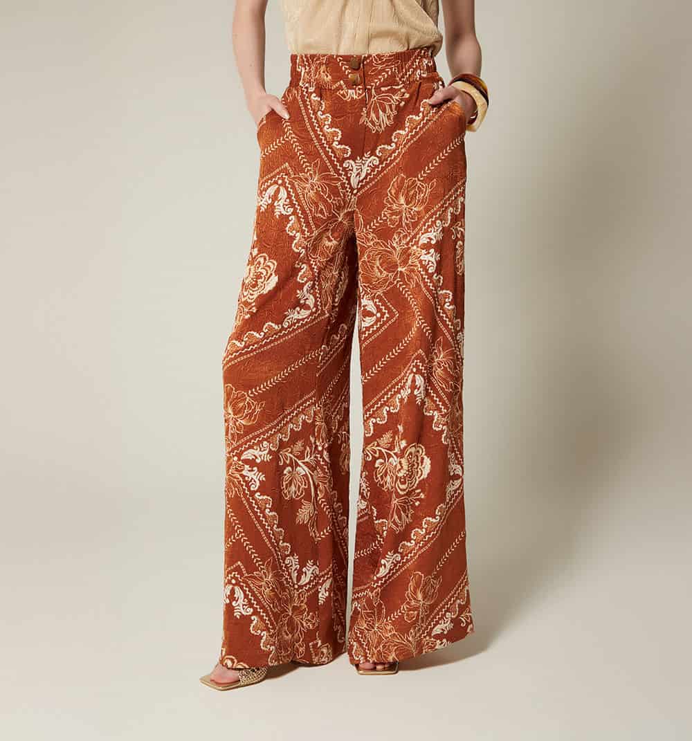Pantalon palazzo pretina ancha - miniatura 4