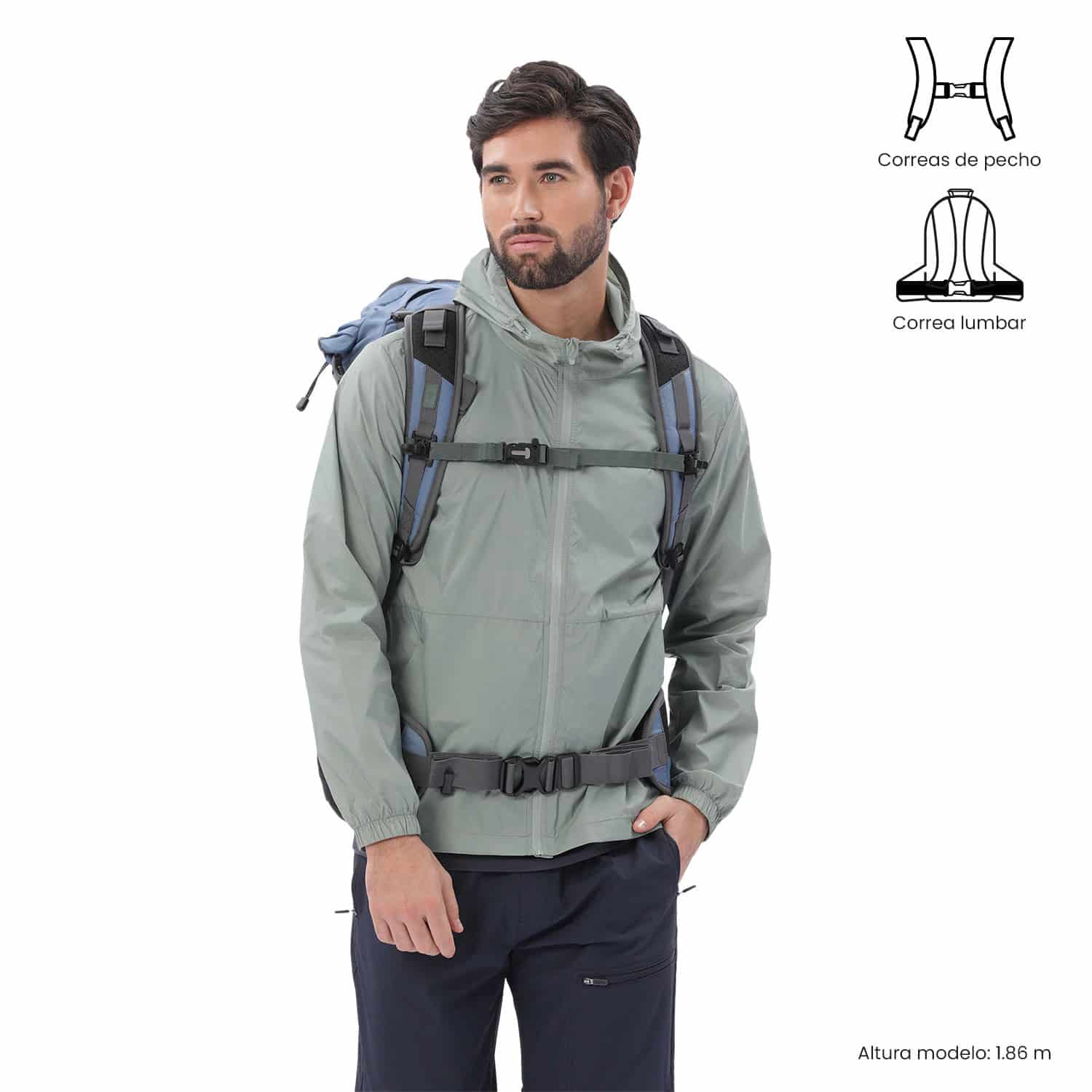 Morral Outdoor Summit 65 Grande Azul - miniatura 3