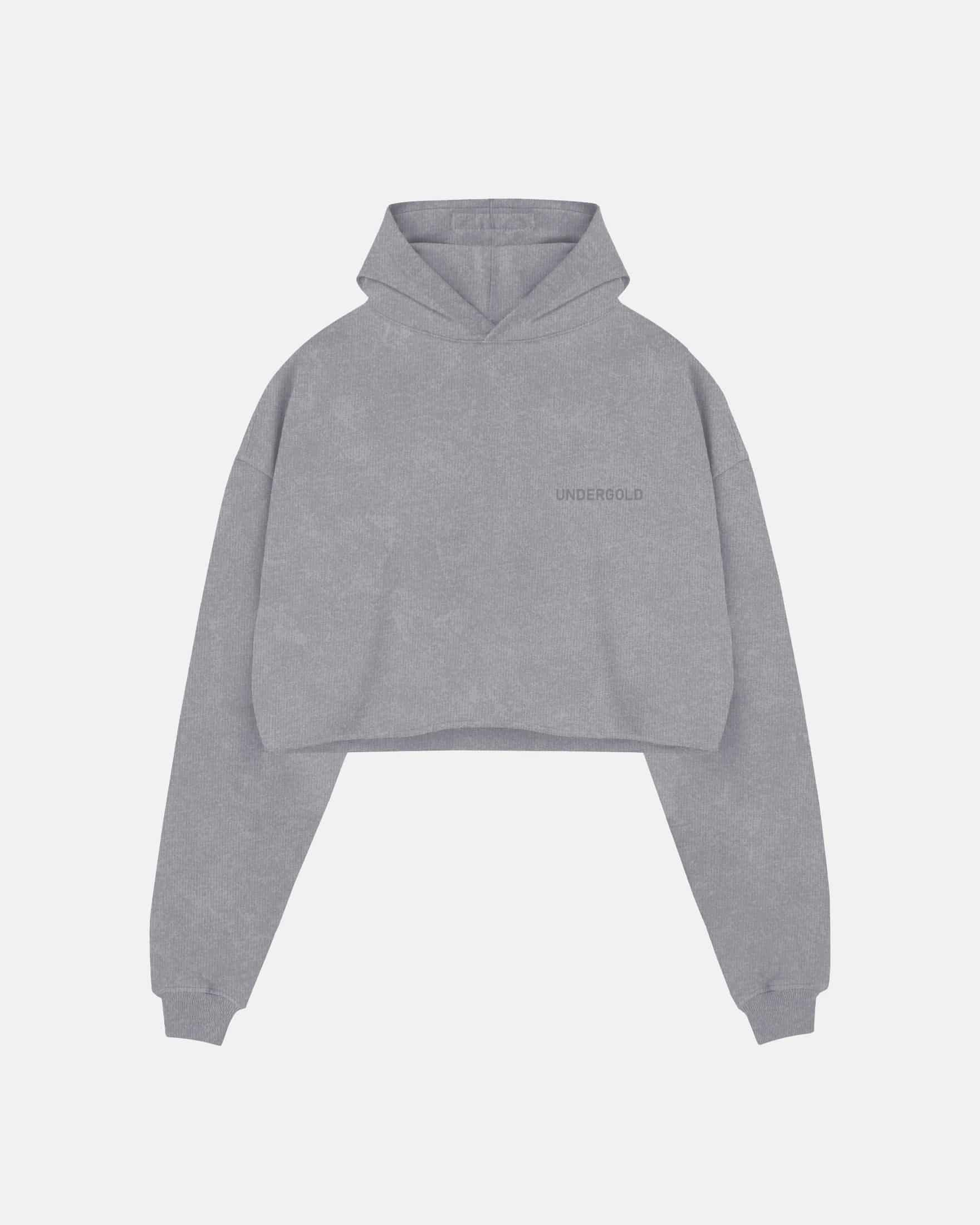 Line Logo Cropped Hoodie Washed Gray - miniatura 3