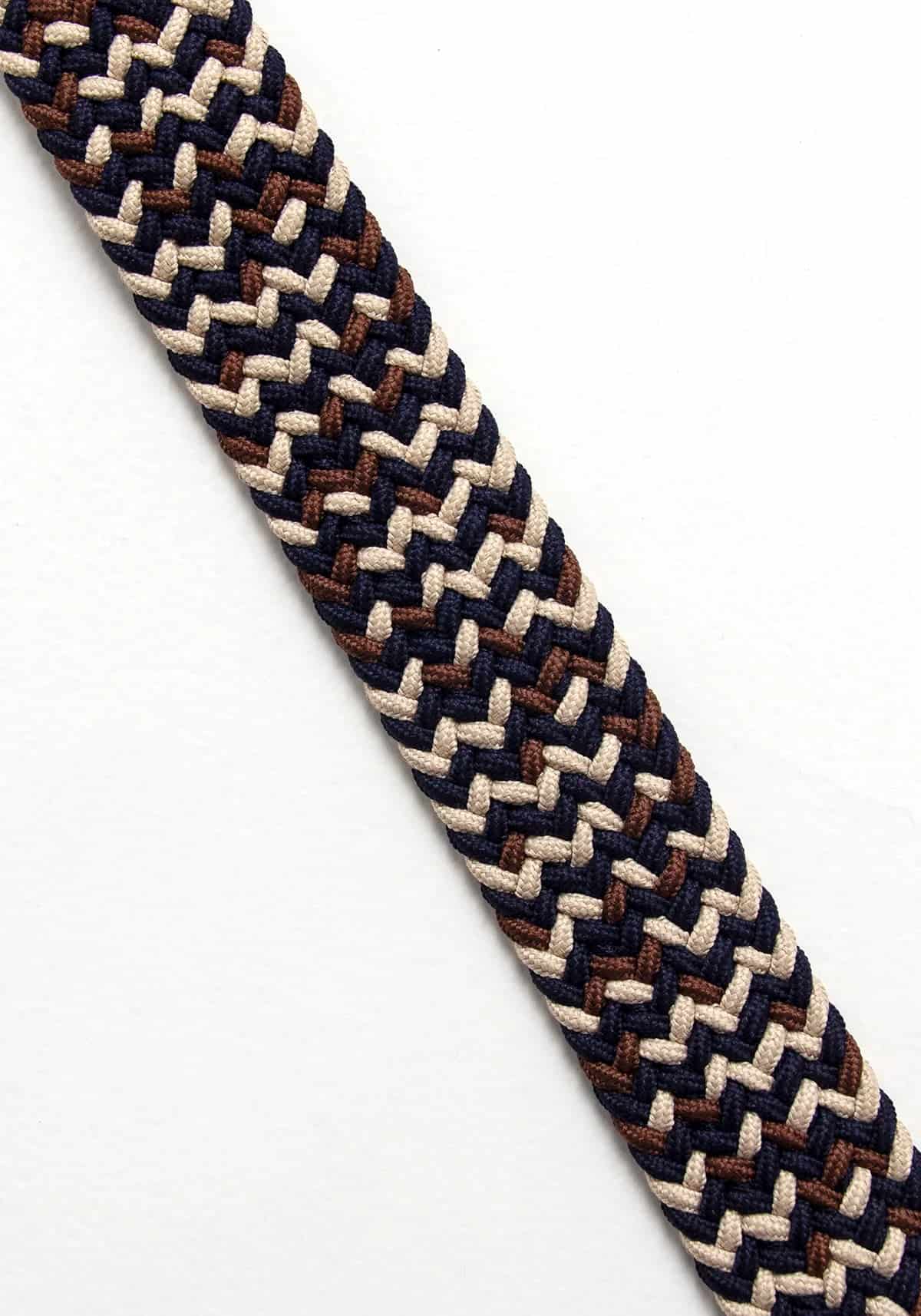 Cinturón Trenzado Elástico Kaki - Chocolate - Azul - miniatura 2