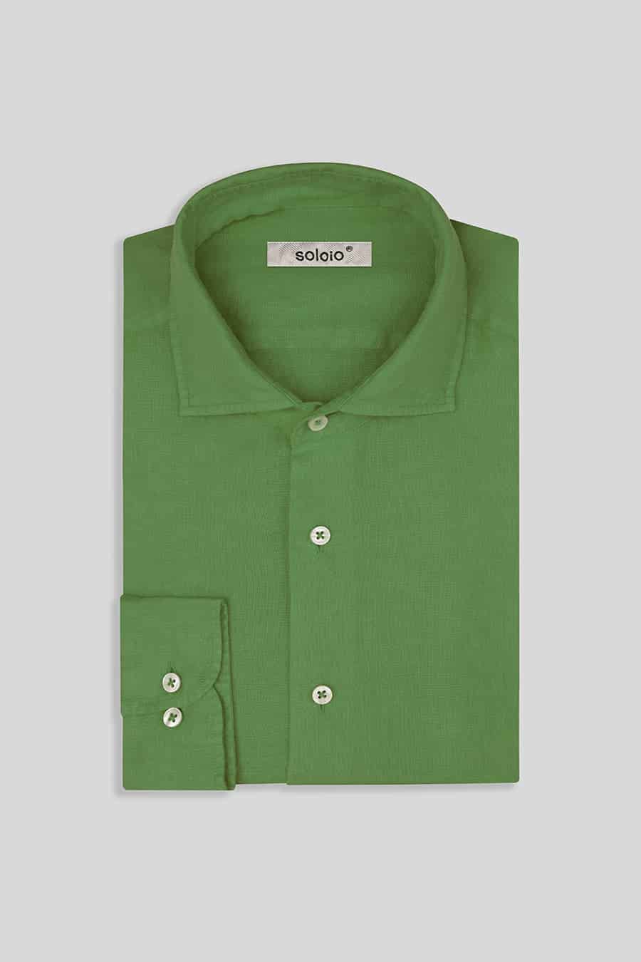 Men’s linen shirt forest green - miniatura 6