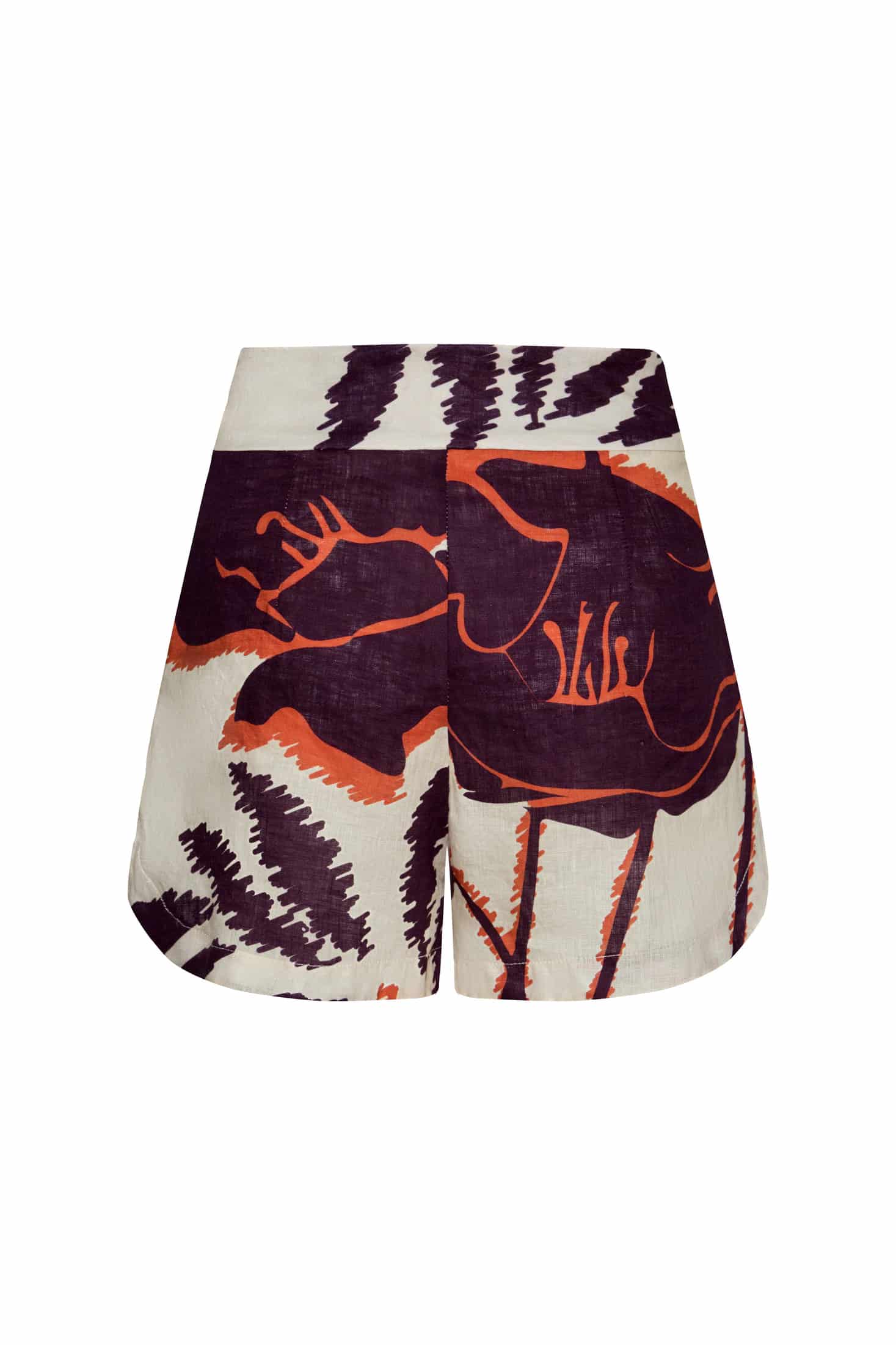Tomaso Linen Short / Ecru - Purple Gladiolos - miniatura 3