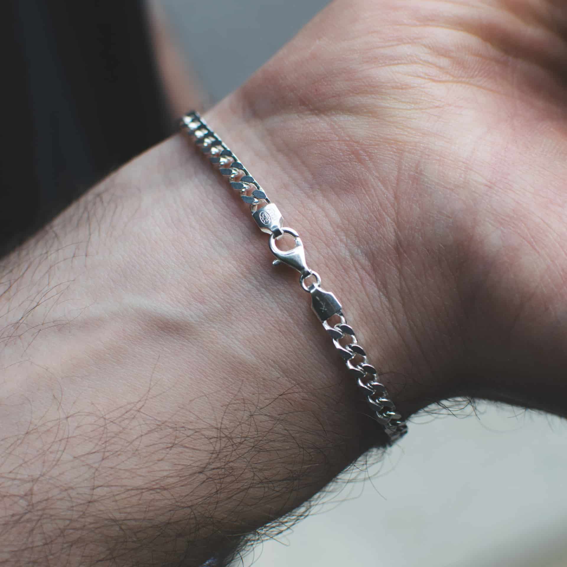 Pulsera Cubana 4mm Plata Ley 925 - miniatura 3