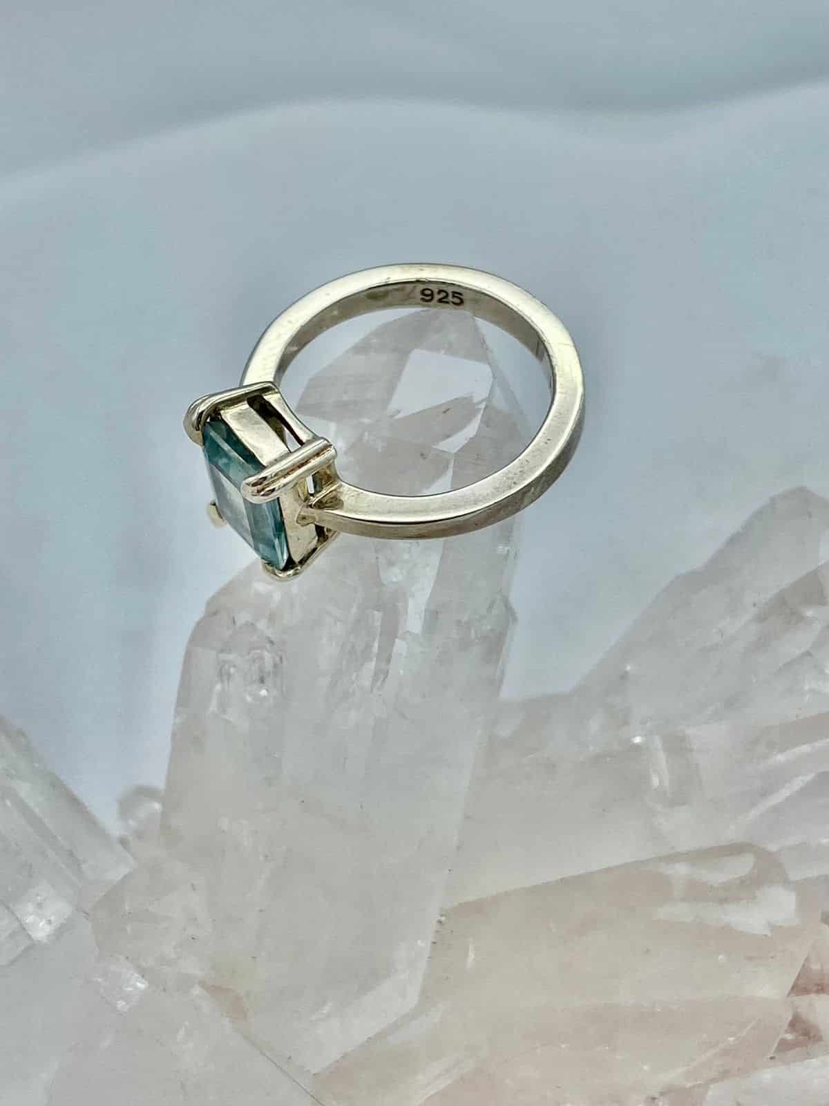 Anillo Aguamarina Rectangular - miniatura 2