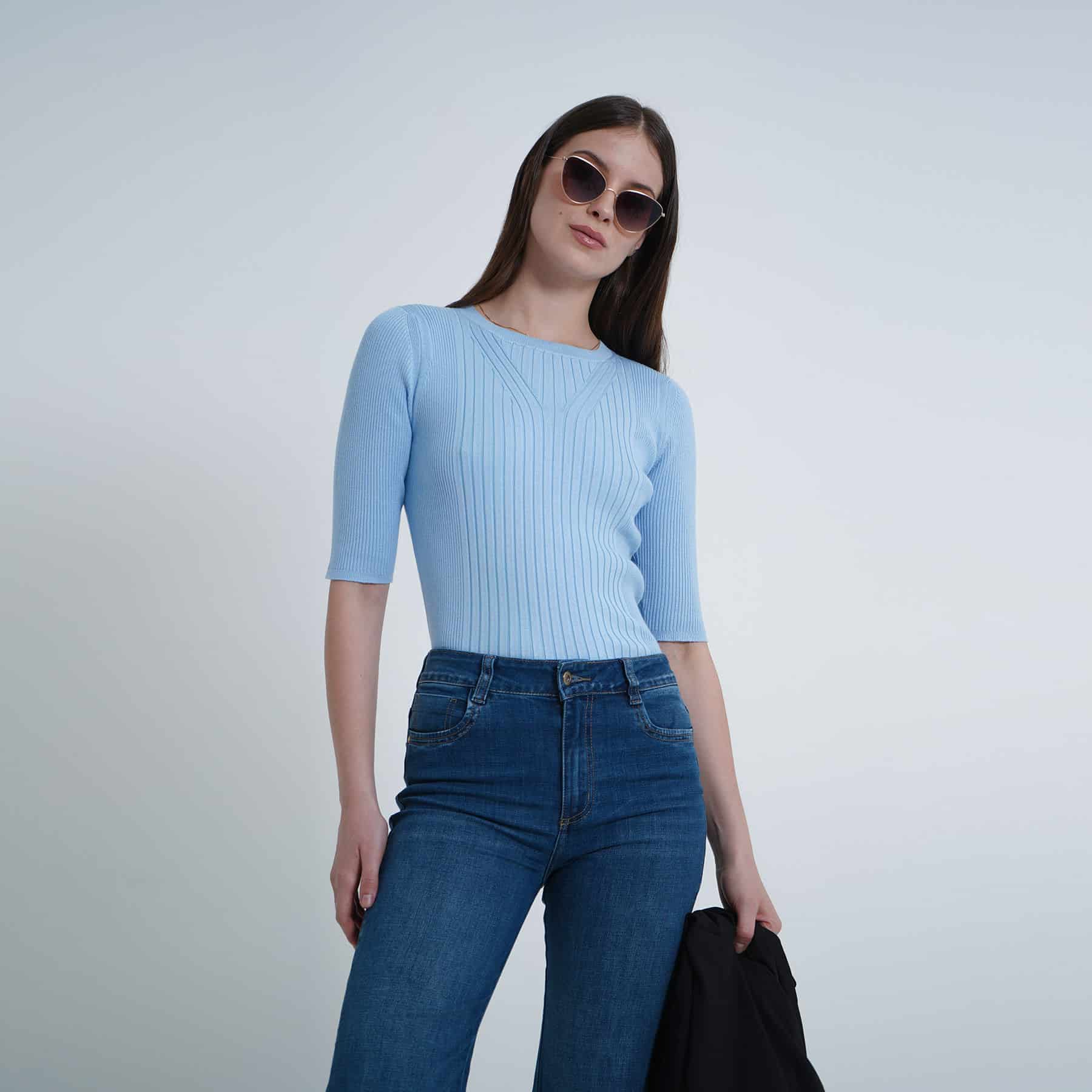 Sweater Cuello Redondo Manga Corta - miniatura 10