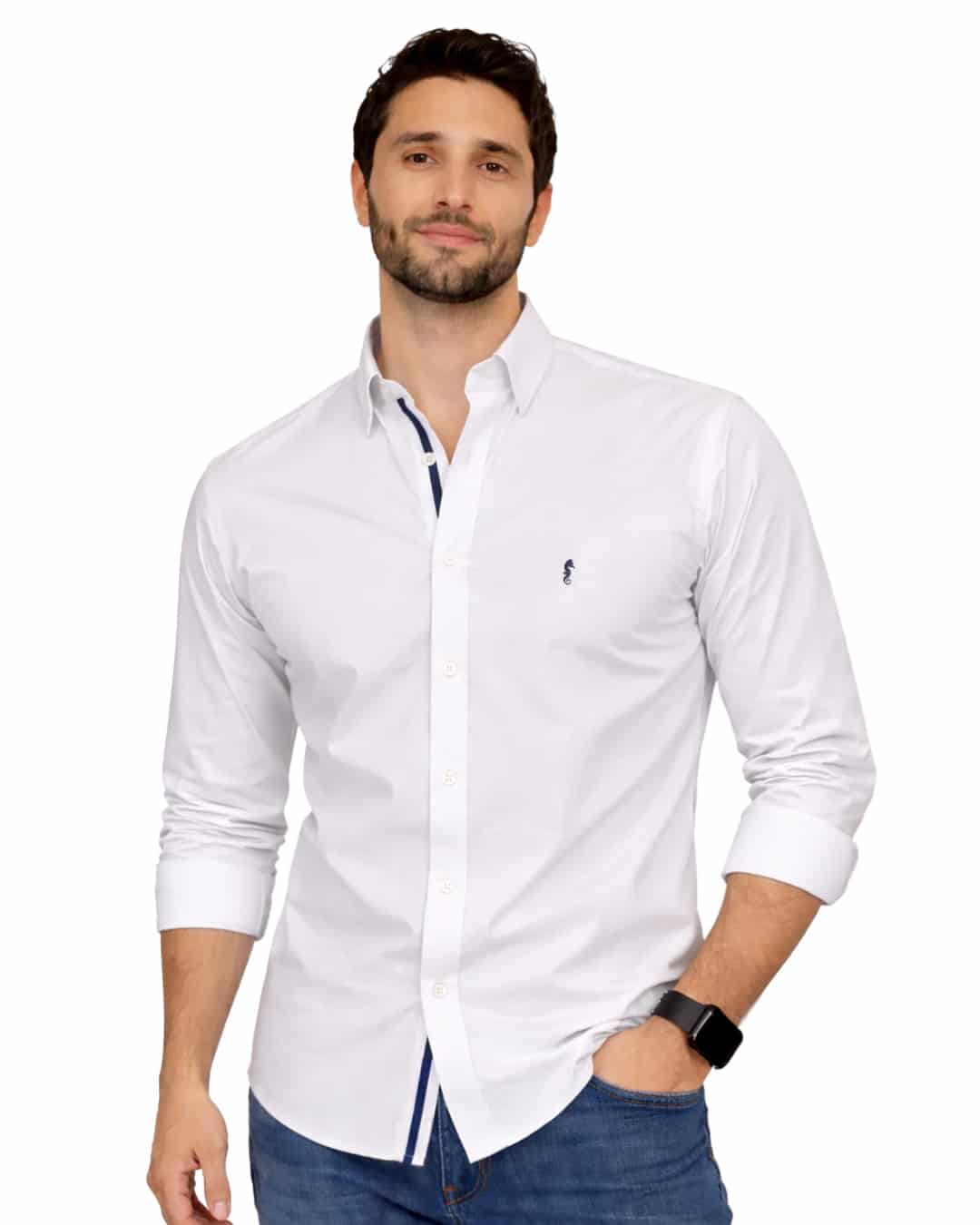 Camisa Berlin Manga Larga Blanca - miniatura 1