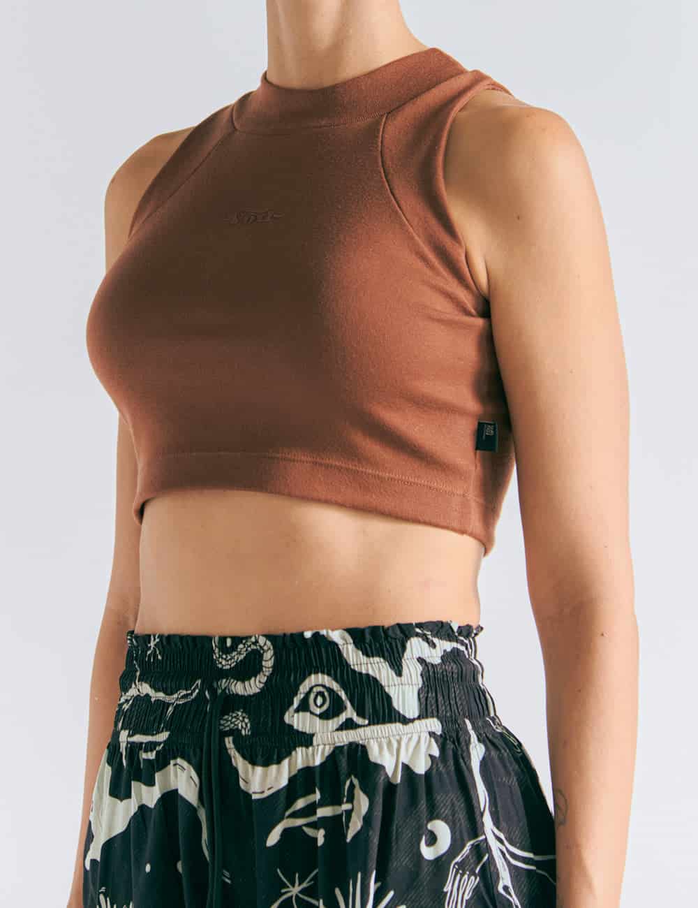 Crop Top Raglan  terracota Mujer - miniatura 2