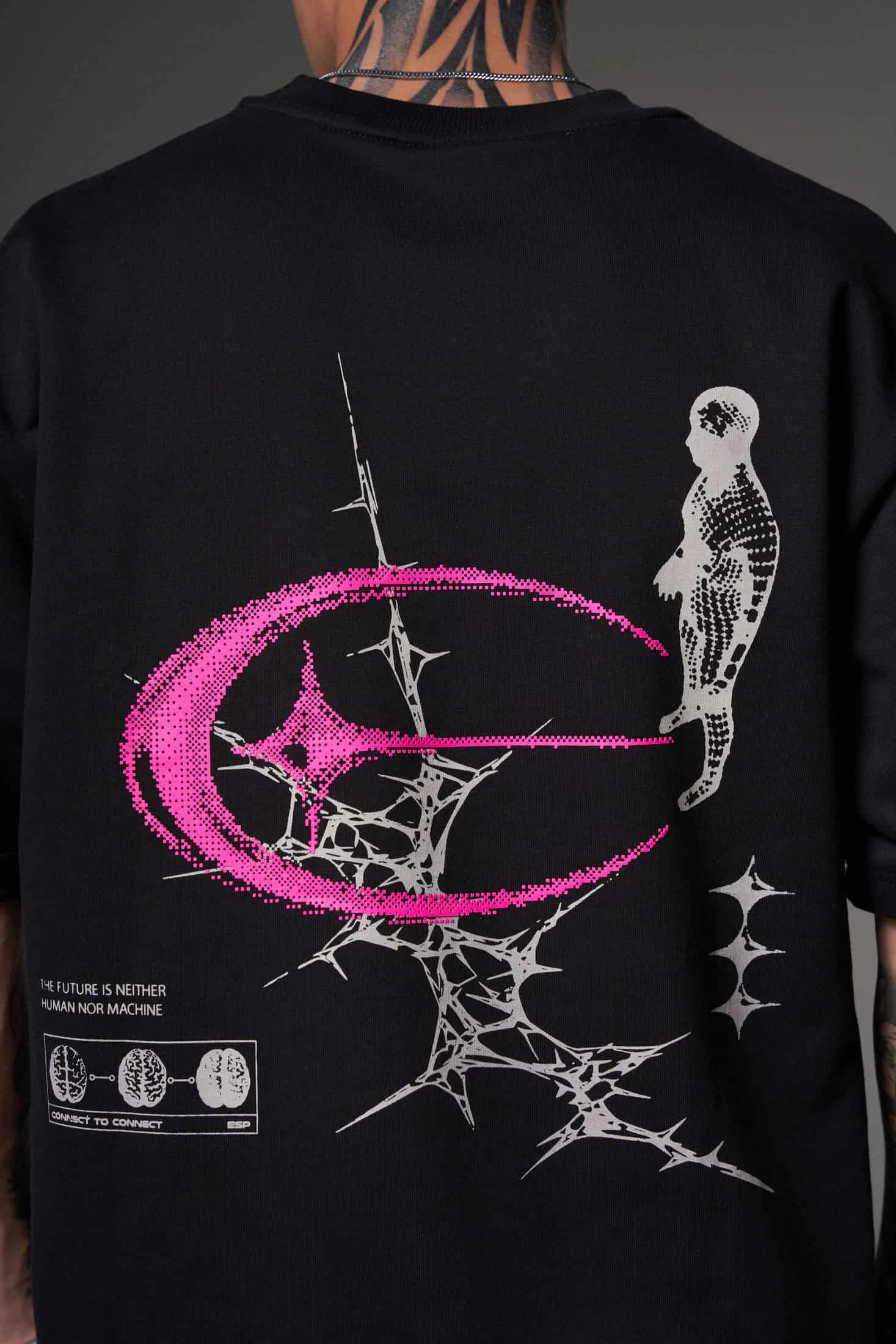 T shirt hyper human purple negra claro 300 gramos 14584 - miniatura 4