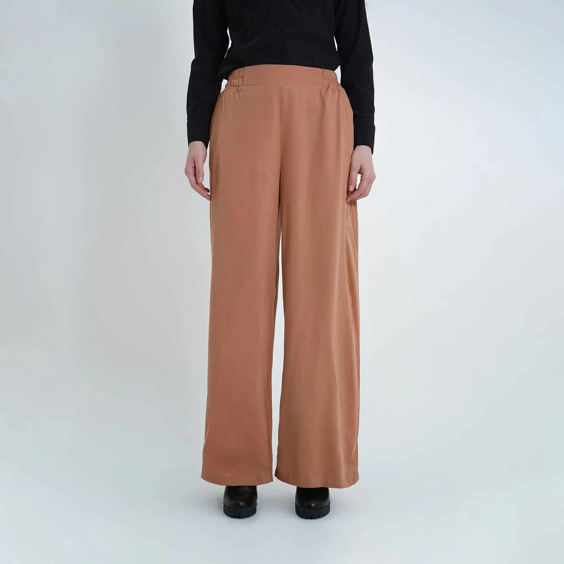 Pantalón palazzo con elastico en cintura - miniatura 3