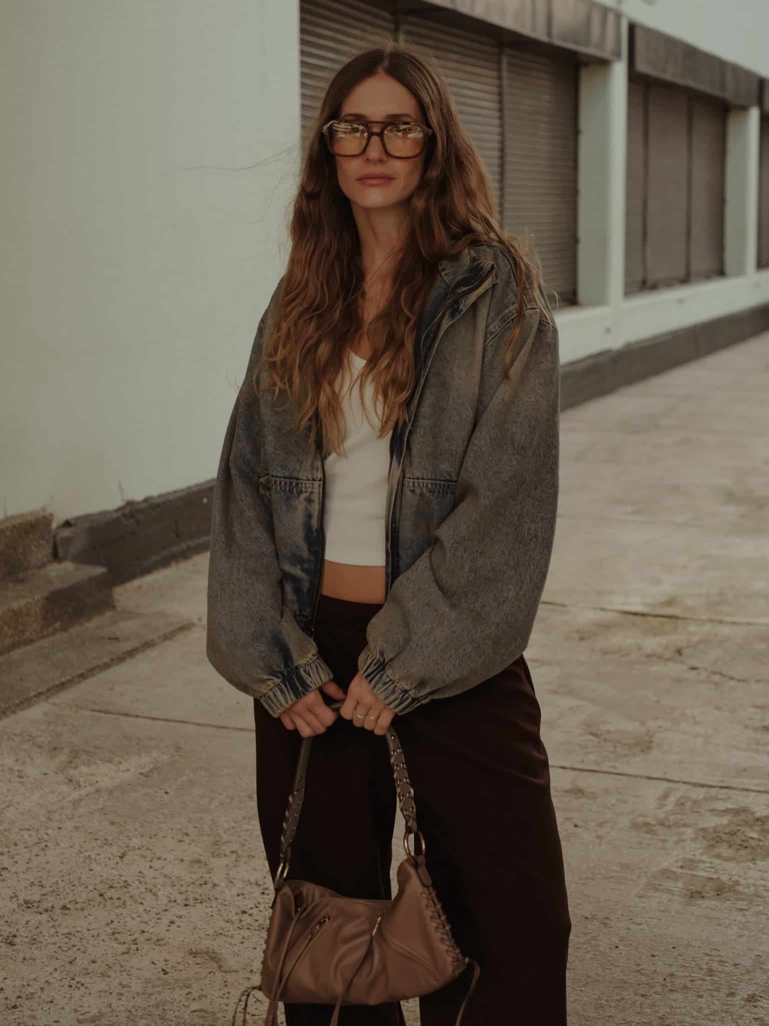 DENIM BOMBER JACKET - SUNBLEACHED - miniatura 1