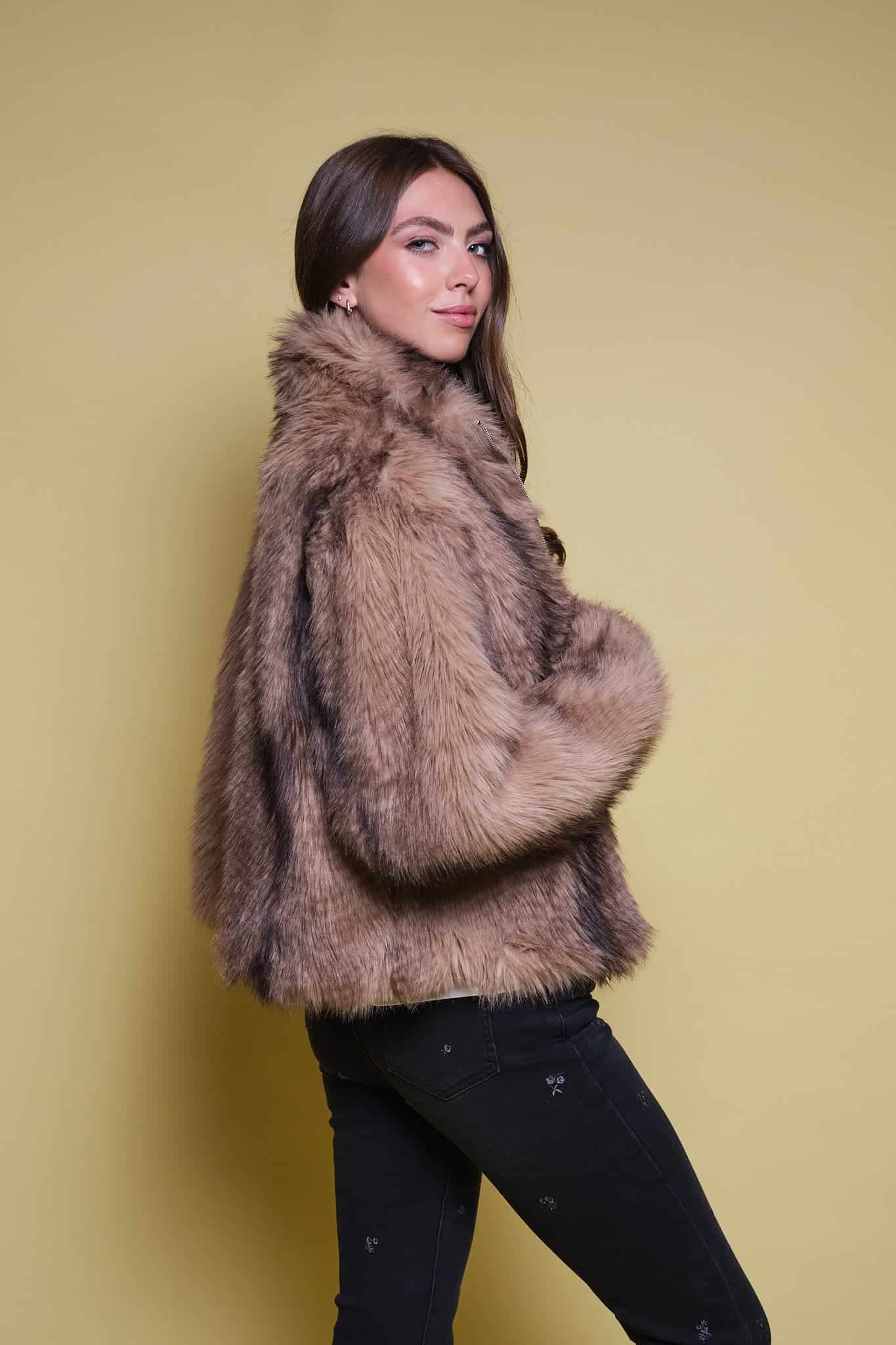 CHAQUETA FAUX FUR CUELLO FUNNEL - miniatura 1