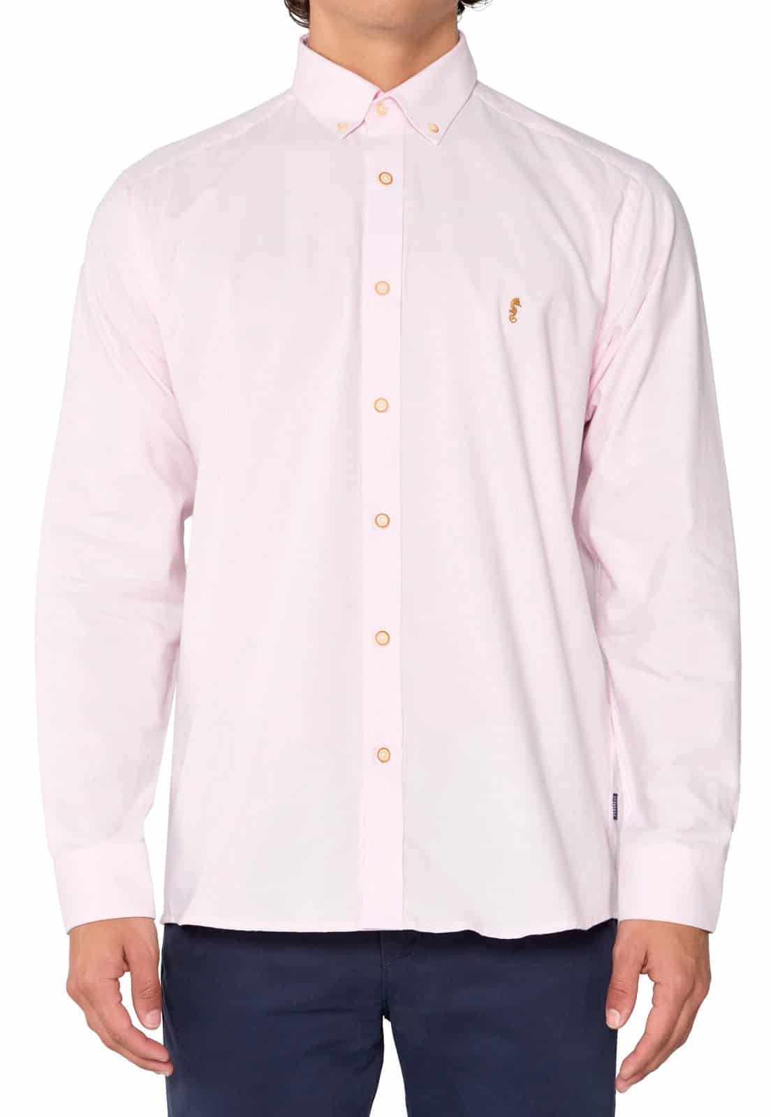 Camisa Manga Larga Oxford Premium Rosada - miniatura 4