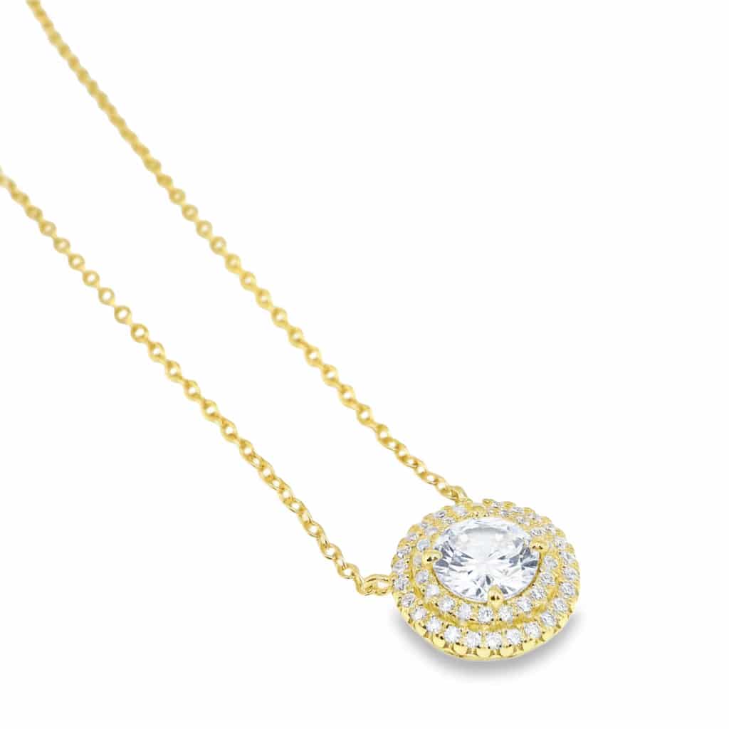Double Halo Necklace Gold - miniatura 1
