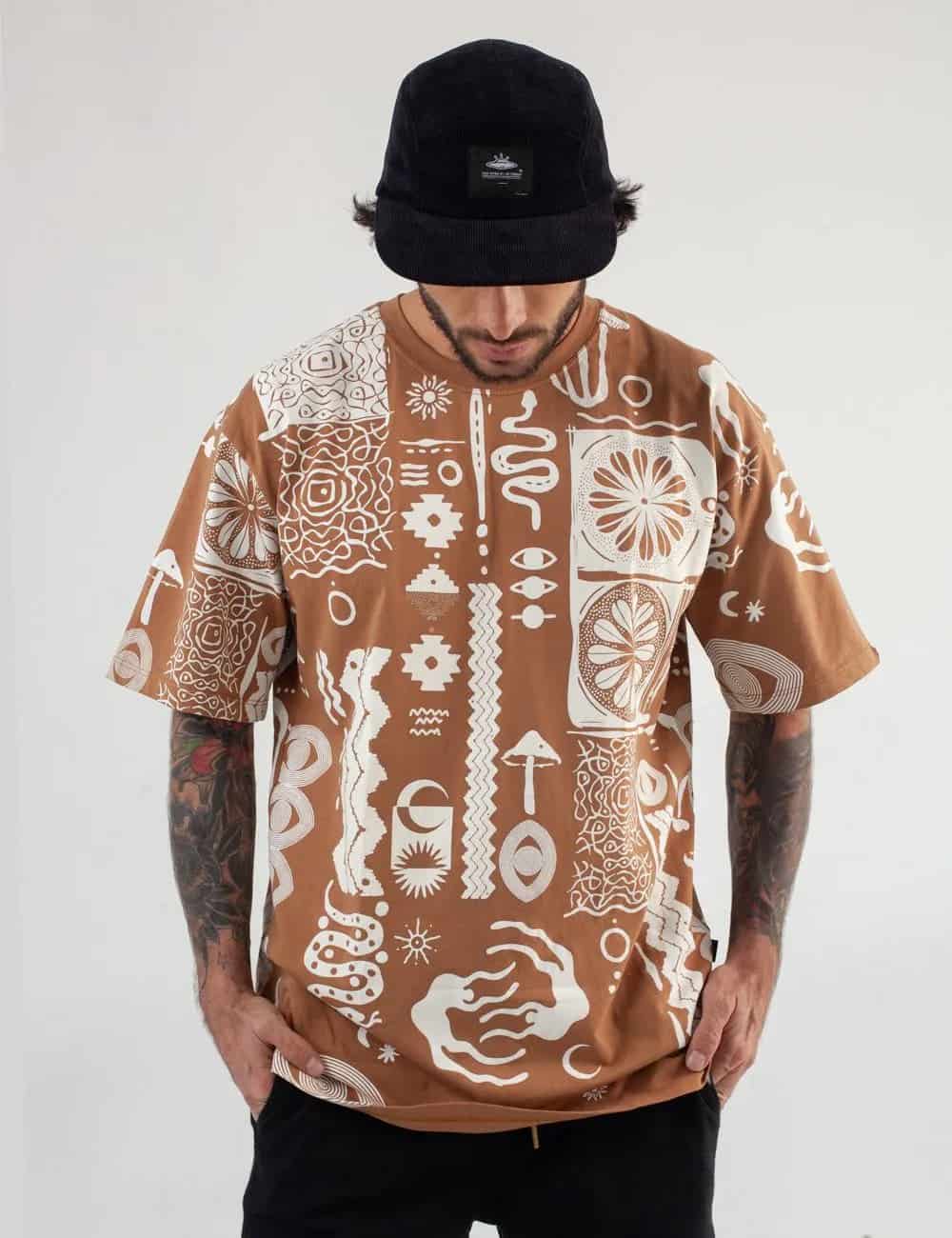 Camiseta Oversize Vurú tabaco para Hombre - miniatura 1