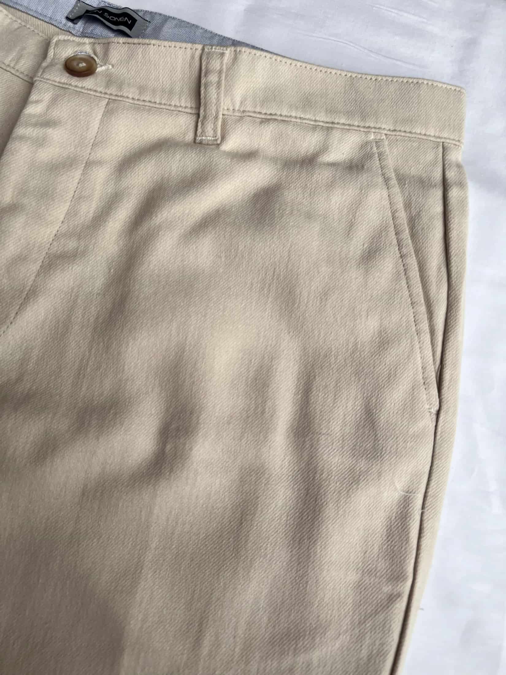 Pantalón Clásico Beige en Lino y Algodón - miniatura 3