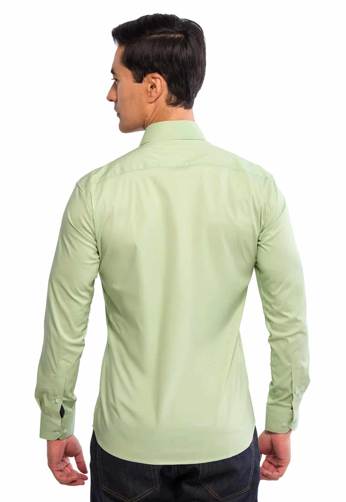 Camisa verde manzana con botones en contraste - miniatura 2