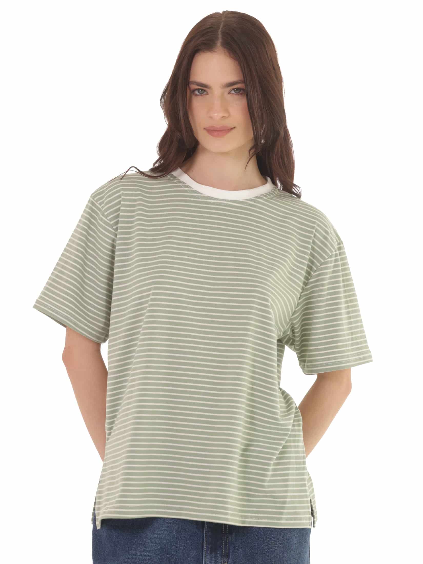 Camiseta Rayas Horizontales Verde - miniatura 1