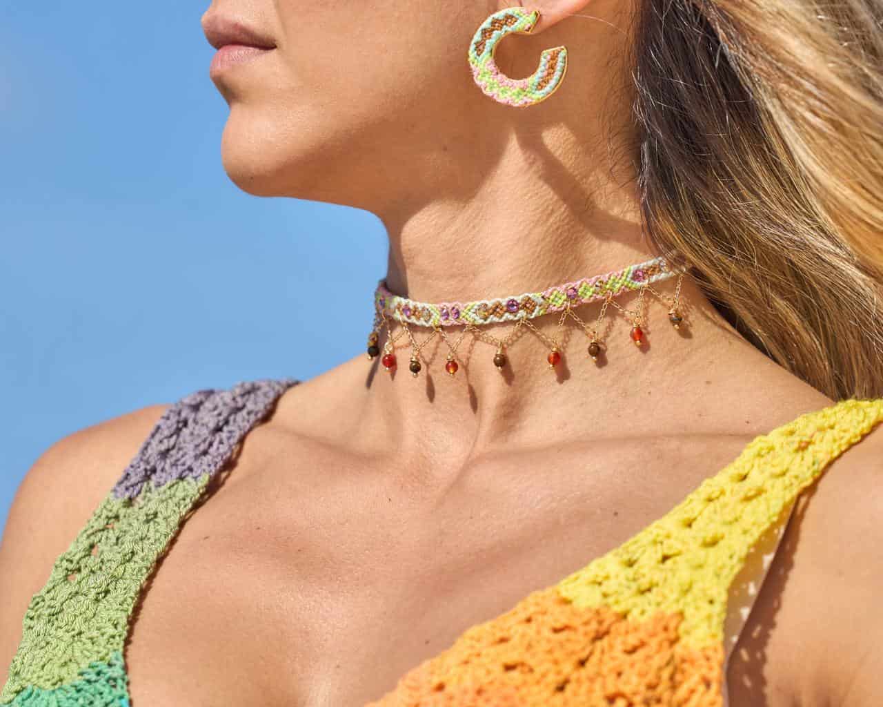 Wayuu Jolotsü  Earrings - Green - miniatura 2