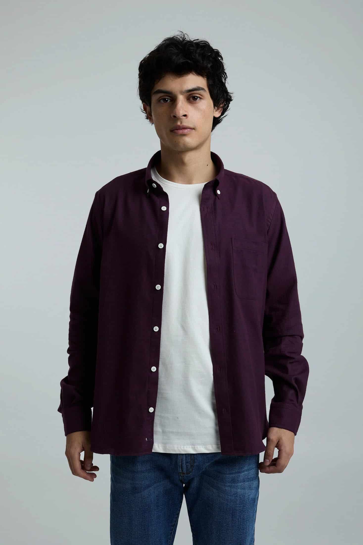 Camisa twill vinotinto - miniatura 7