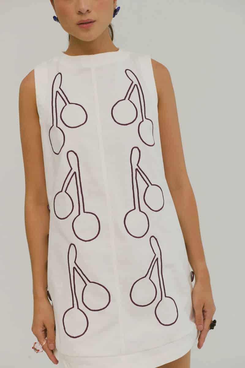 Vestido Anfitriona Cherries Crudo - miniatura 4