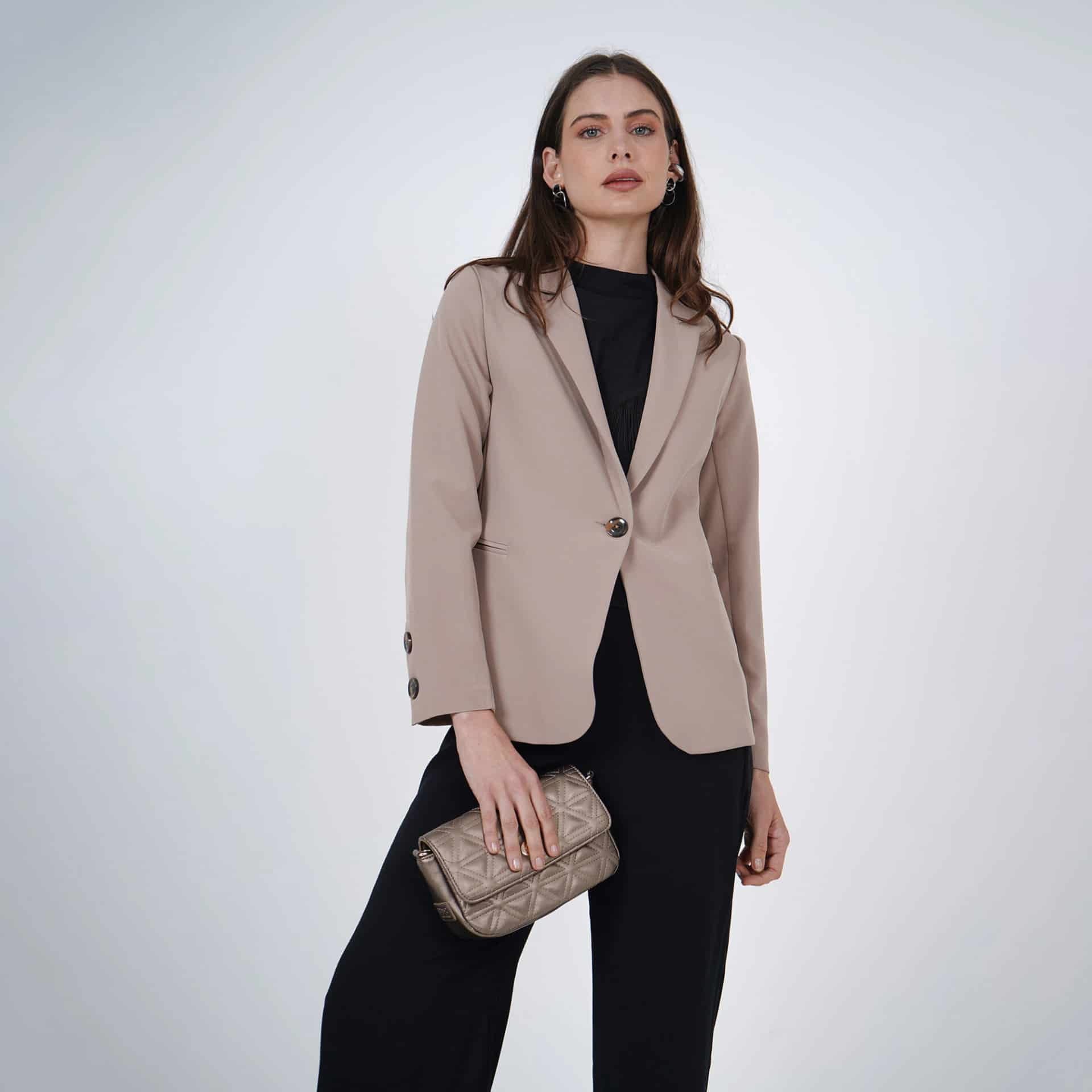 Chaqueta blazer básico con solapa y botones - miniatura 14