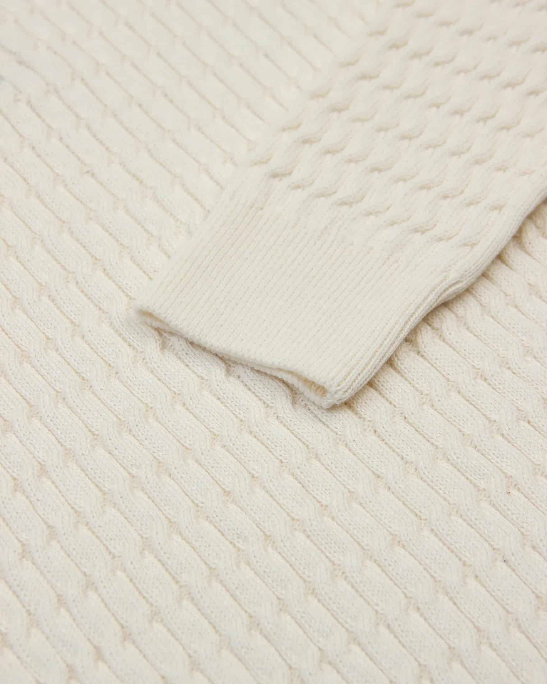 Saco Trenzado Half Zip Algodón Crema - miniatura 7