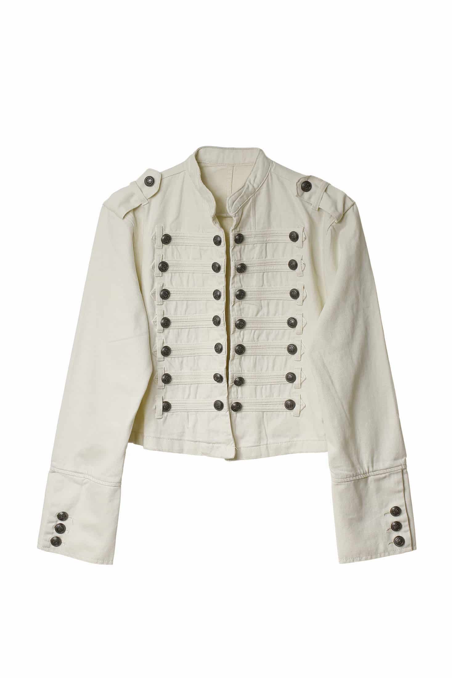 DENIM NAPOLEON JACKET, WHITE - miniatura 3