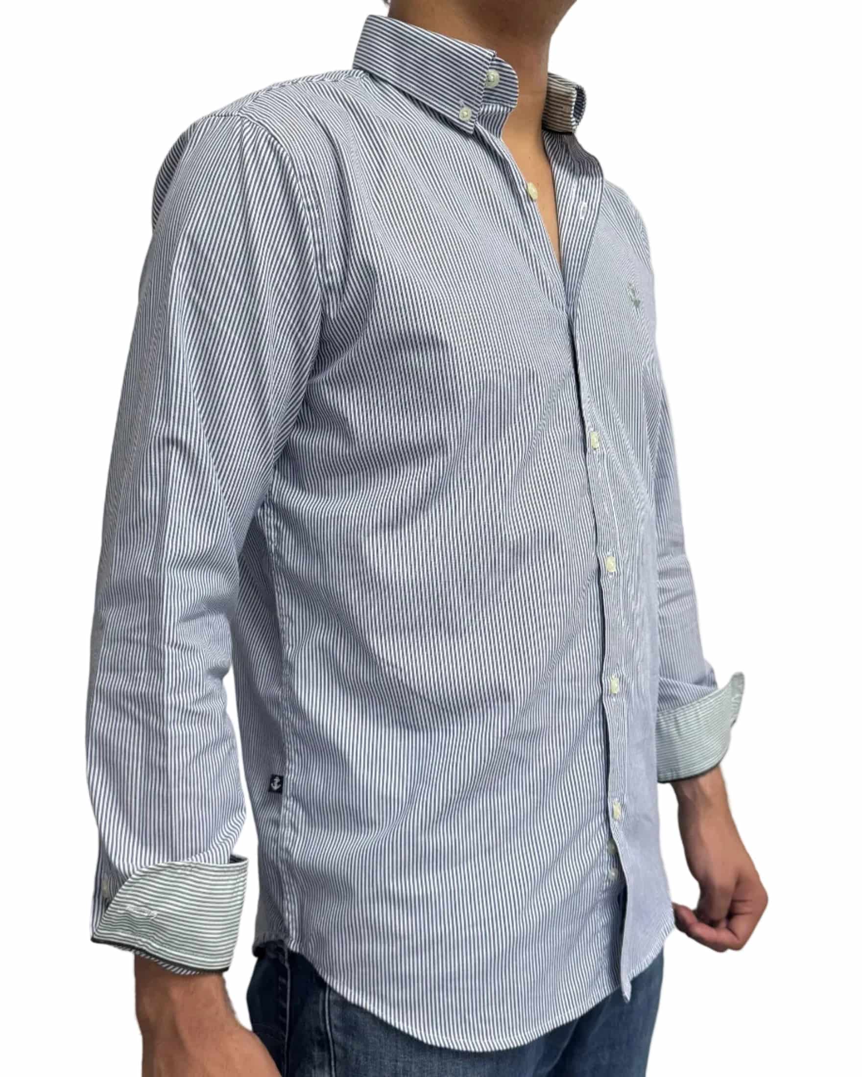 Camisa Rayas Delgadas Navy - miniatura 3