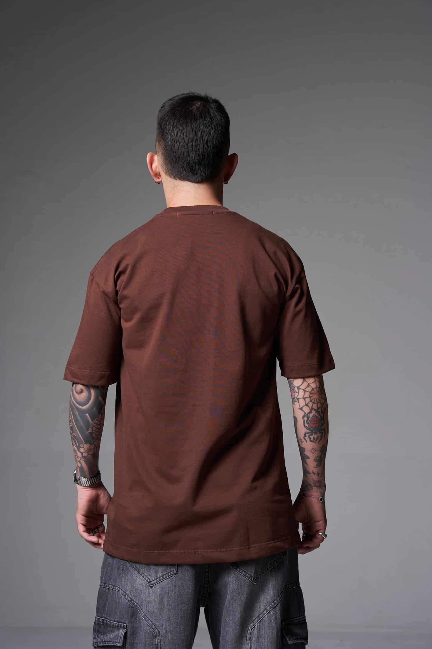 Camiseta 100% Algodón Peruano Chocolate  Oversize 250 Gramos - miniatura 3