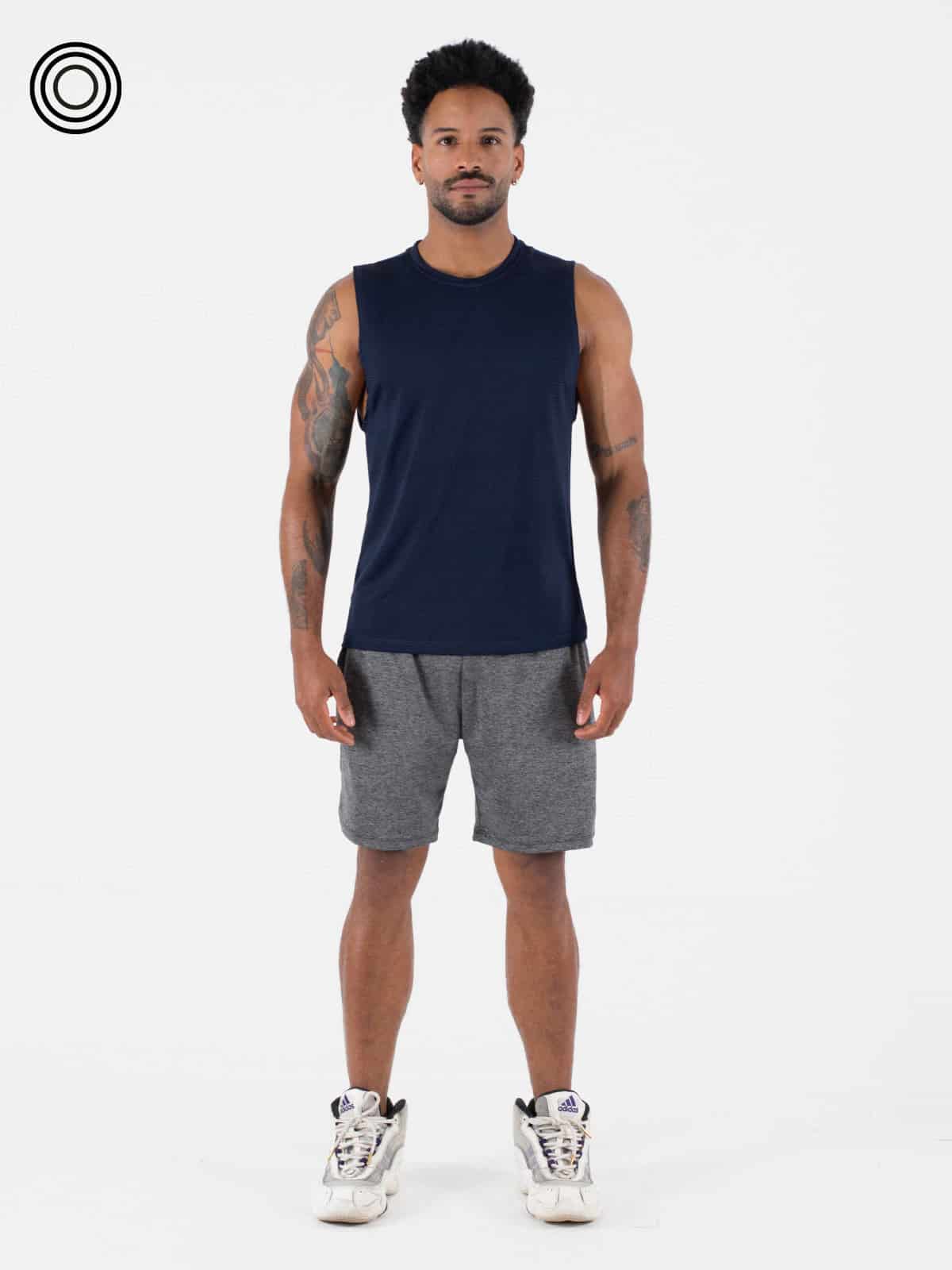 Camisilla hombre panal azul oscuro - miniatura 4