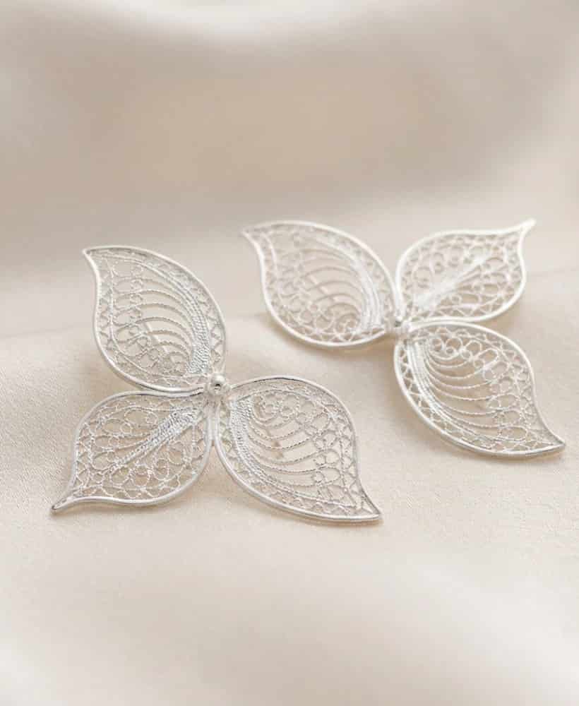Arete Maxi Trébol en Plata Filigrana - miniatura 2
