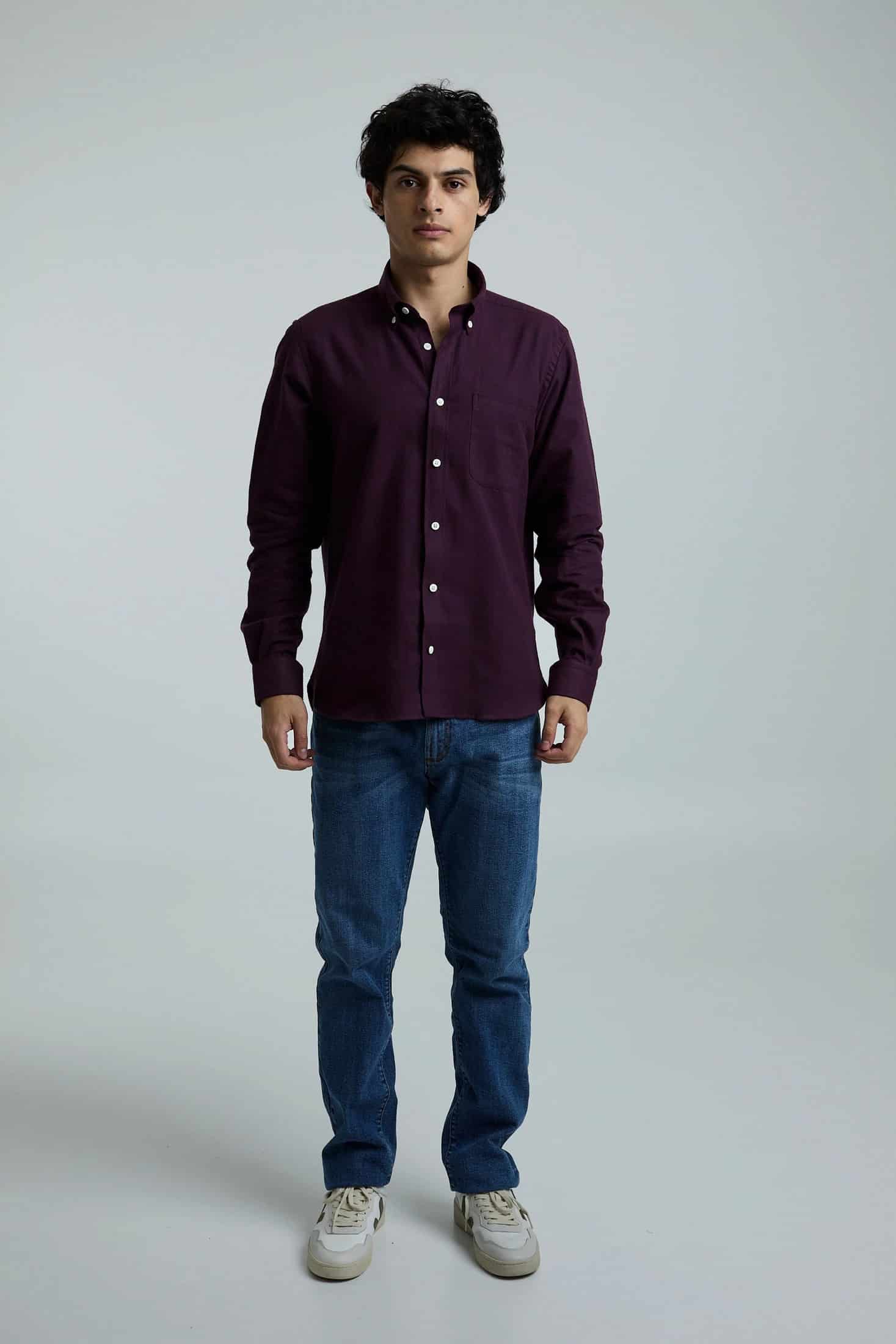 Camisa twill vinotinto - miniatura 8