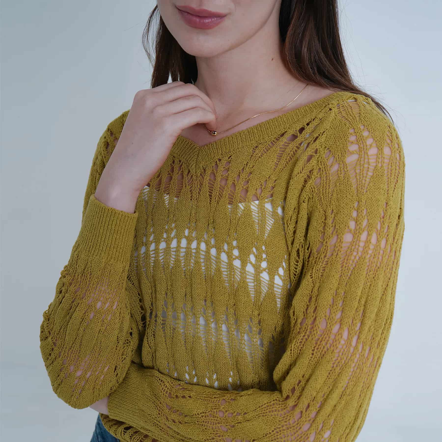 Sweater Cuello V Manga Larga - miniatura 2