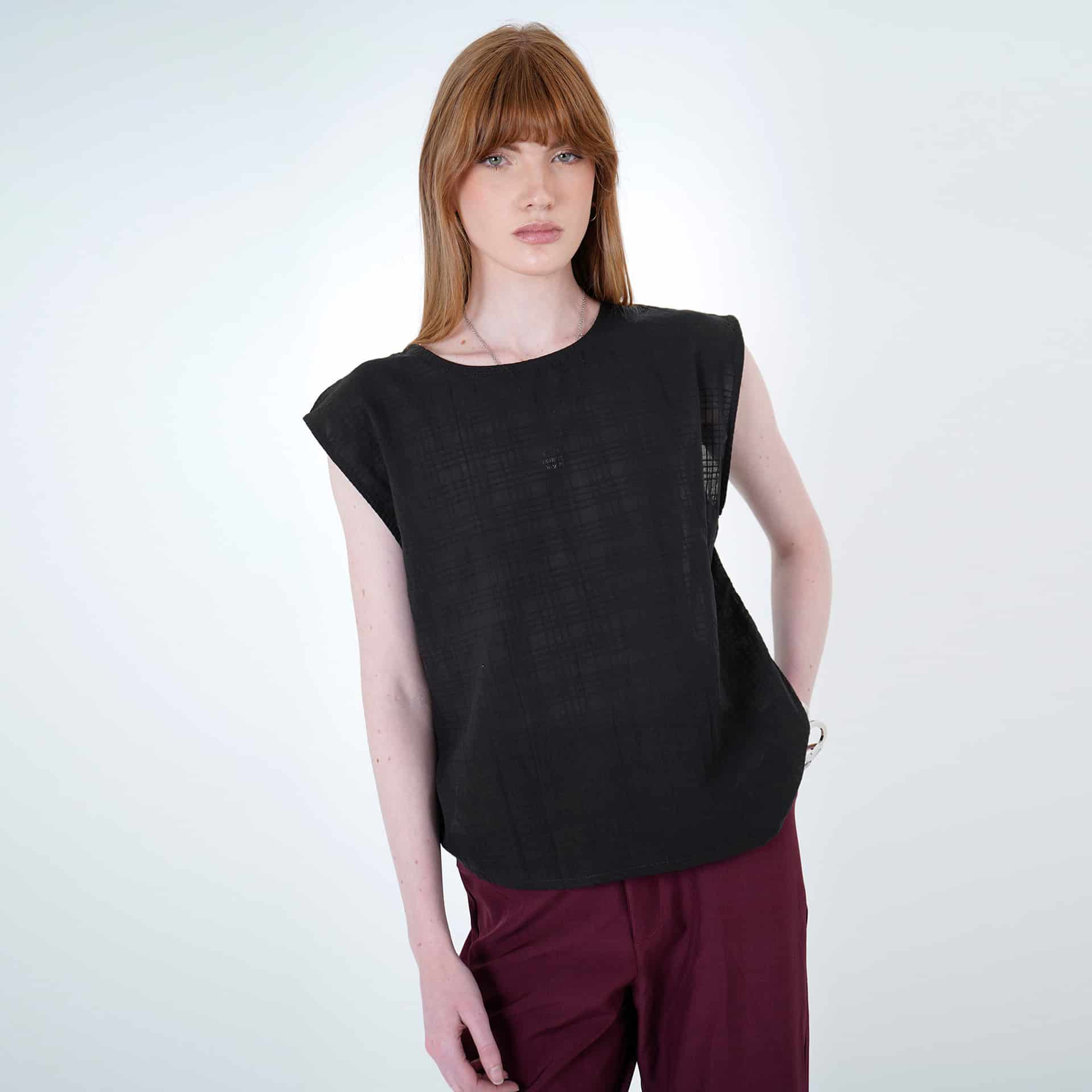 Blusa Cuello Redondo Manga Sisa - miniatura 1
