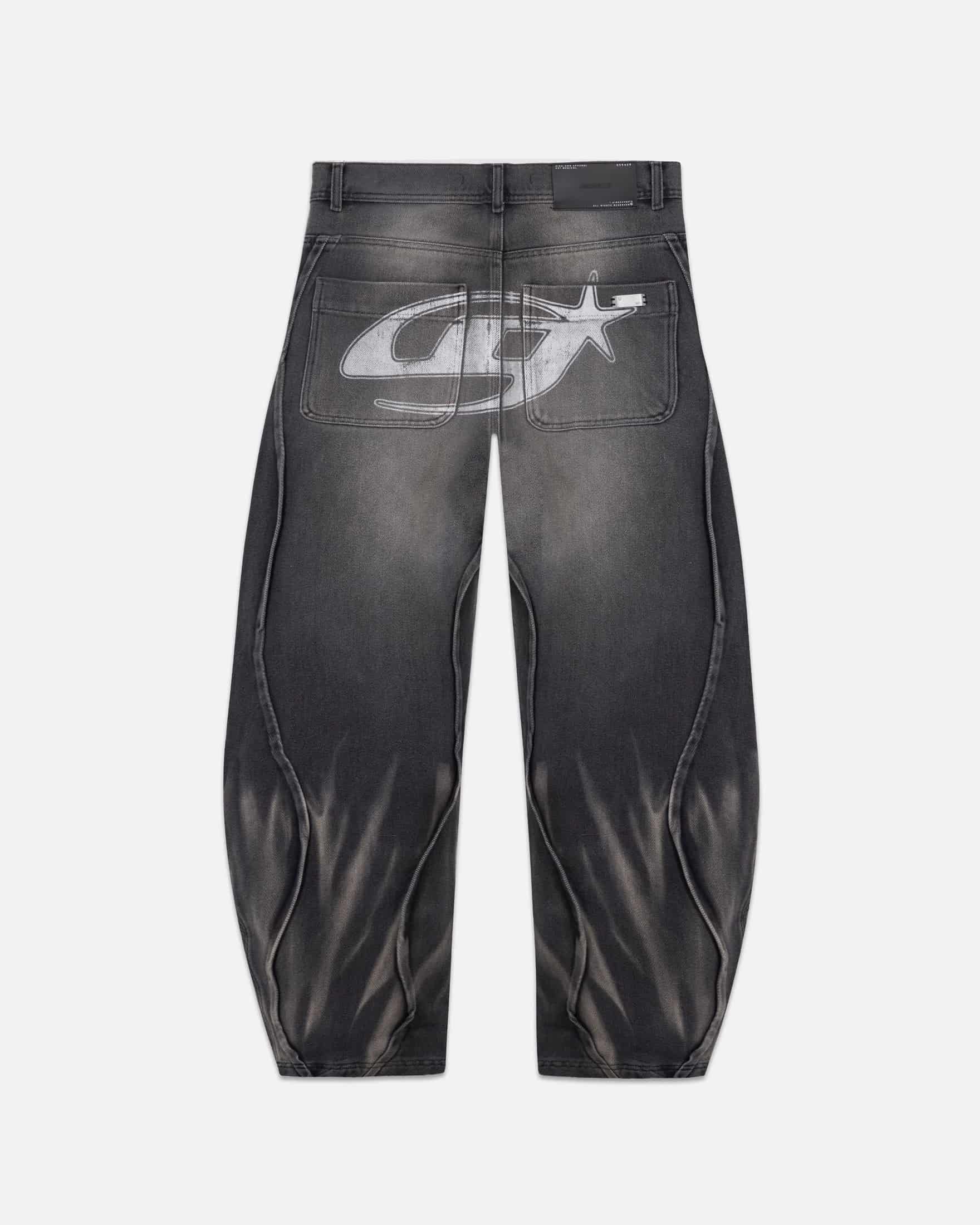 Act 1 UG Star Barrel Vein Jean Washed Black - miniatura 3