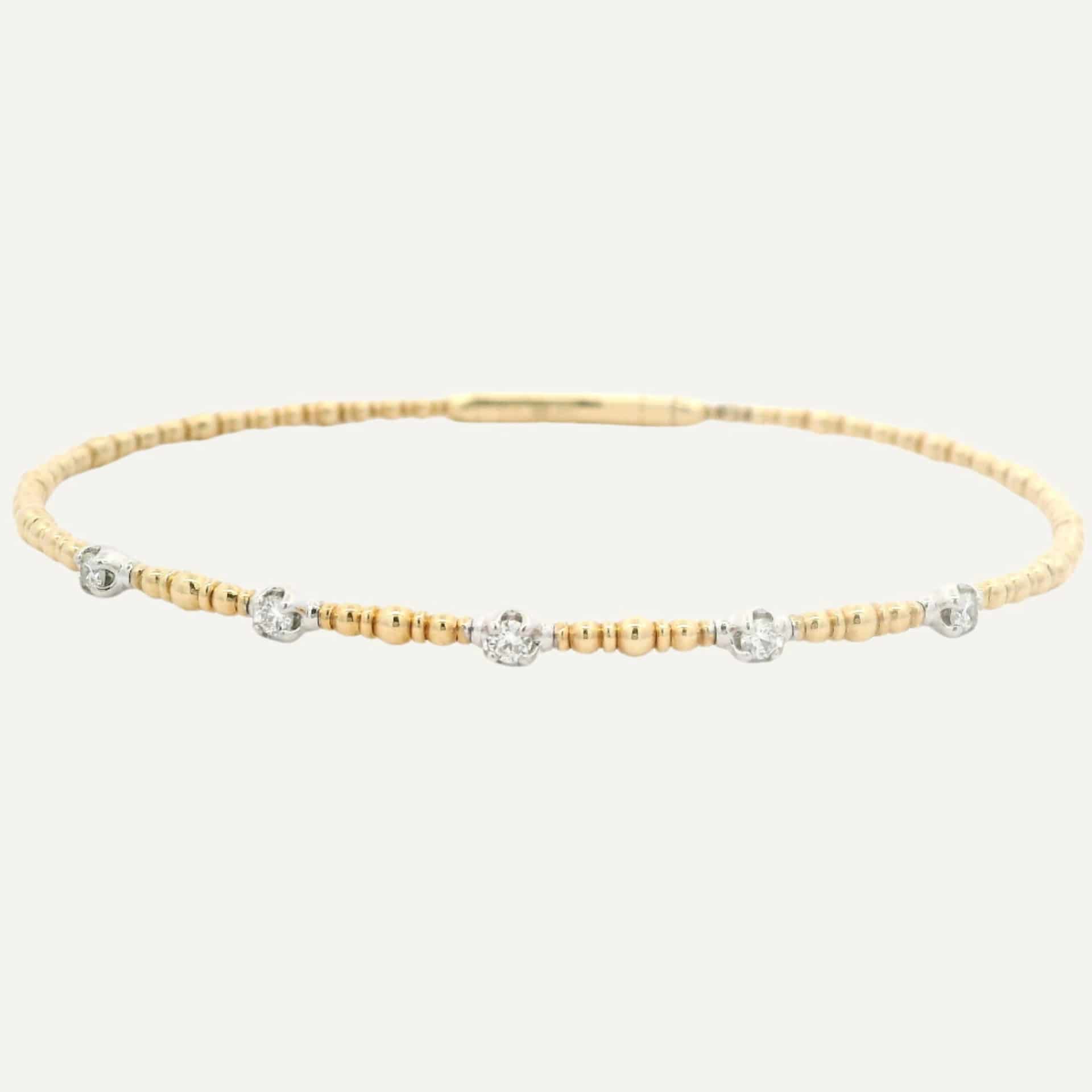 Pulsera Bangle dots cinco biseles uña 14K - miniatura 2