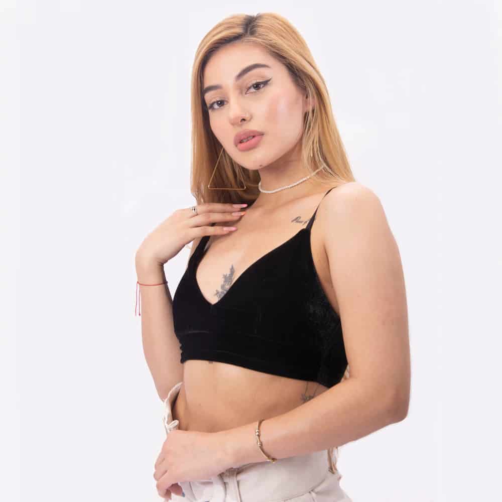 Crop Top Velvet Negro - miniatura 4