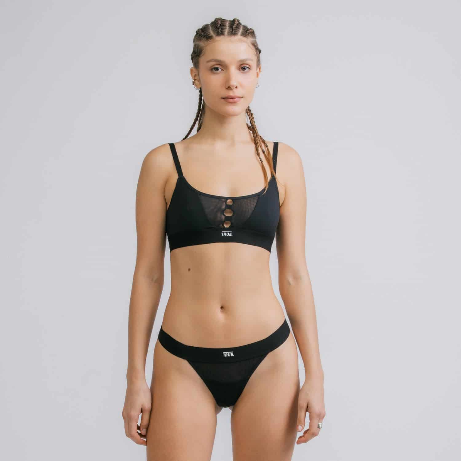 Mesh Cut-Out Top - Black - miniatura 2